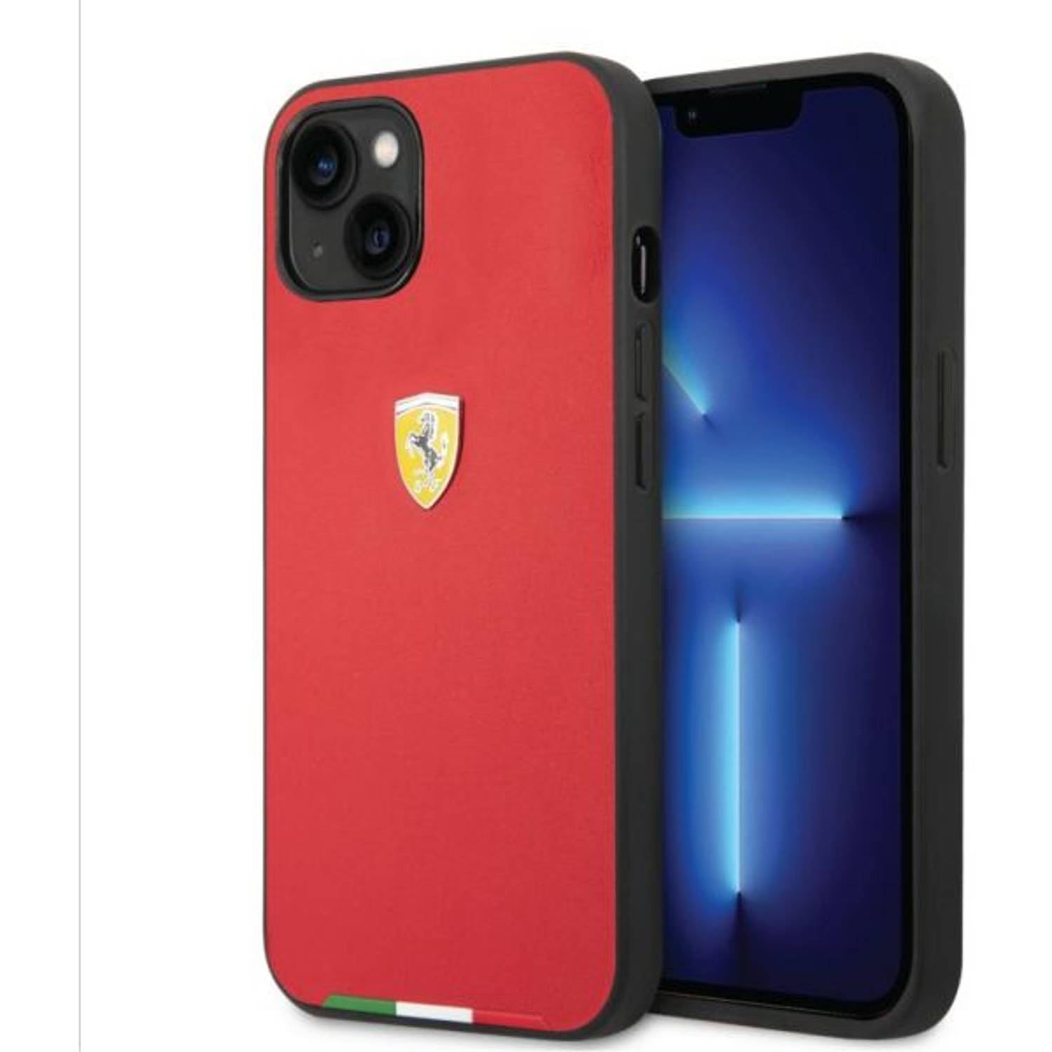 Ferrari Hard Case Red With Italian Flag Line iPhone 14 Ferrari Hard Case Red With Italian Flag Line iPhone 14