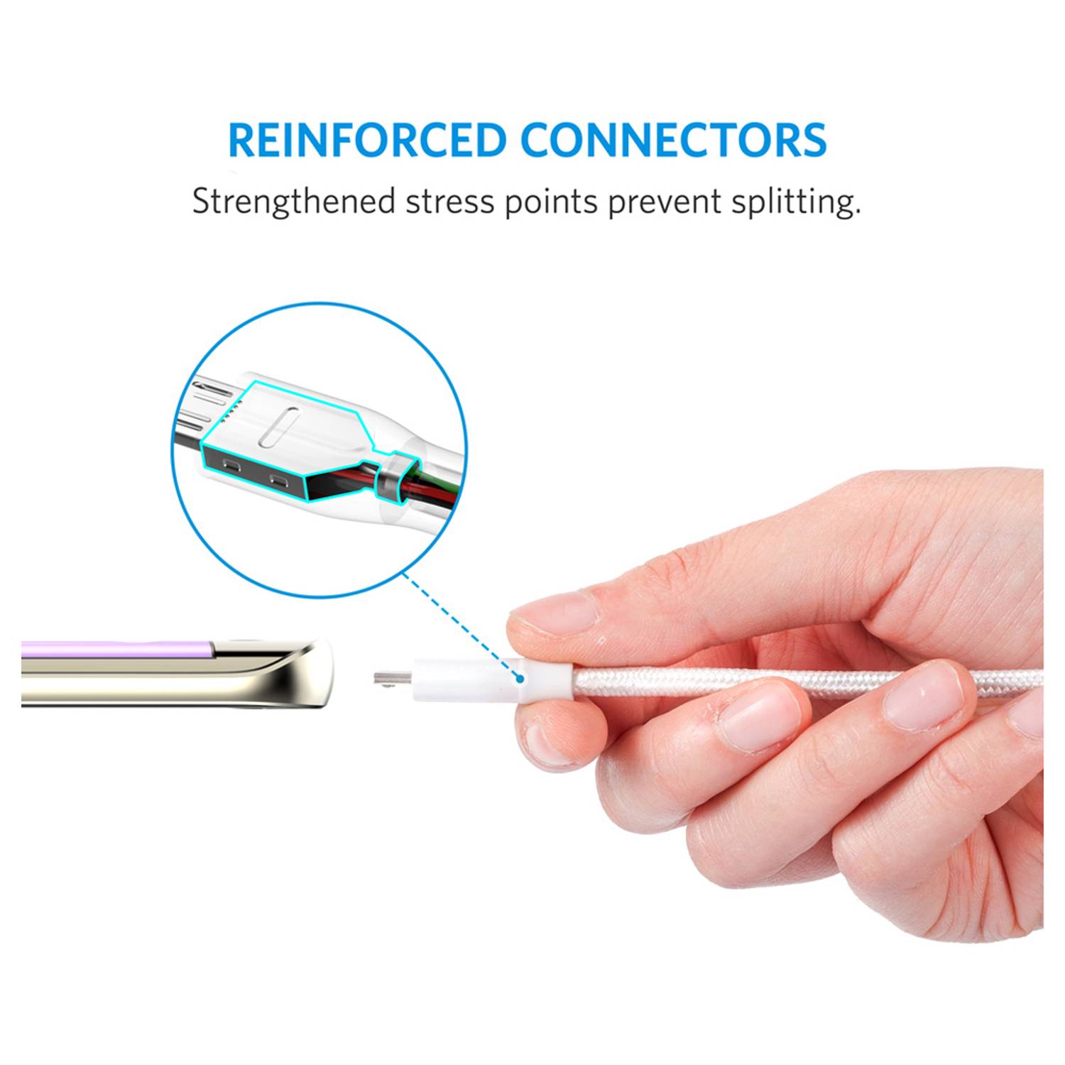 Anker Power Line Plus Micro USB Cable 0.9m White Anker Power Line Plus Micro USB Cable 0.9m White