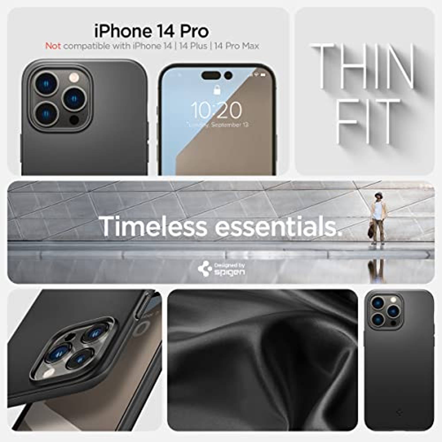 Spigen Thin Fit designed for iPhone 14 Pro case cover - Black Spigen Thin Fit designed for iPhone 14 Pro case cover - Black