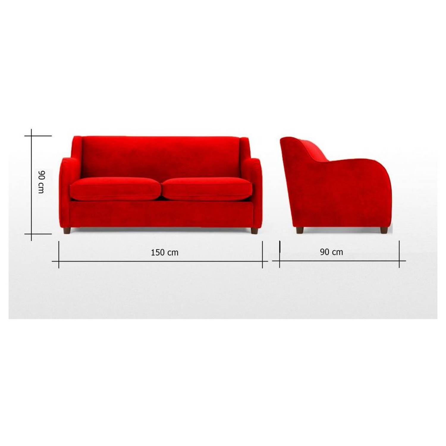 Galaxy Design Helena 2 Seater Sofa Red Galaxy Design Helena 2 Seater Sofa Red