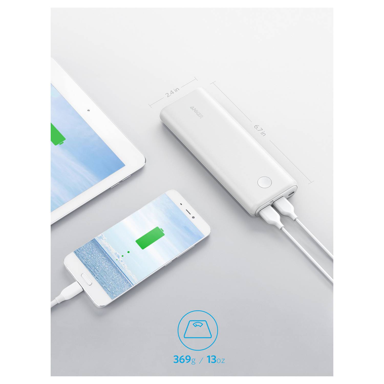 Anker Power Bank ii 20000mAh - White Anker Power Bank ii 20000mAh - White