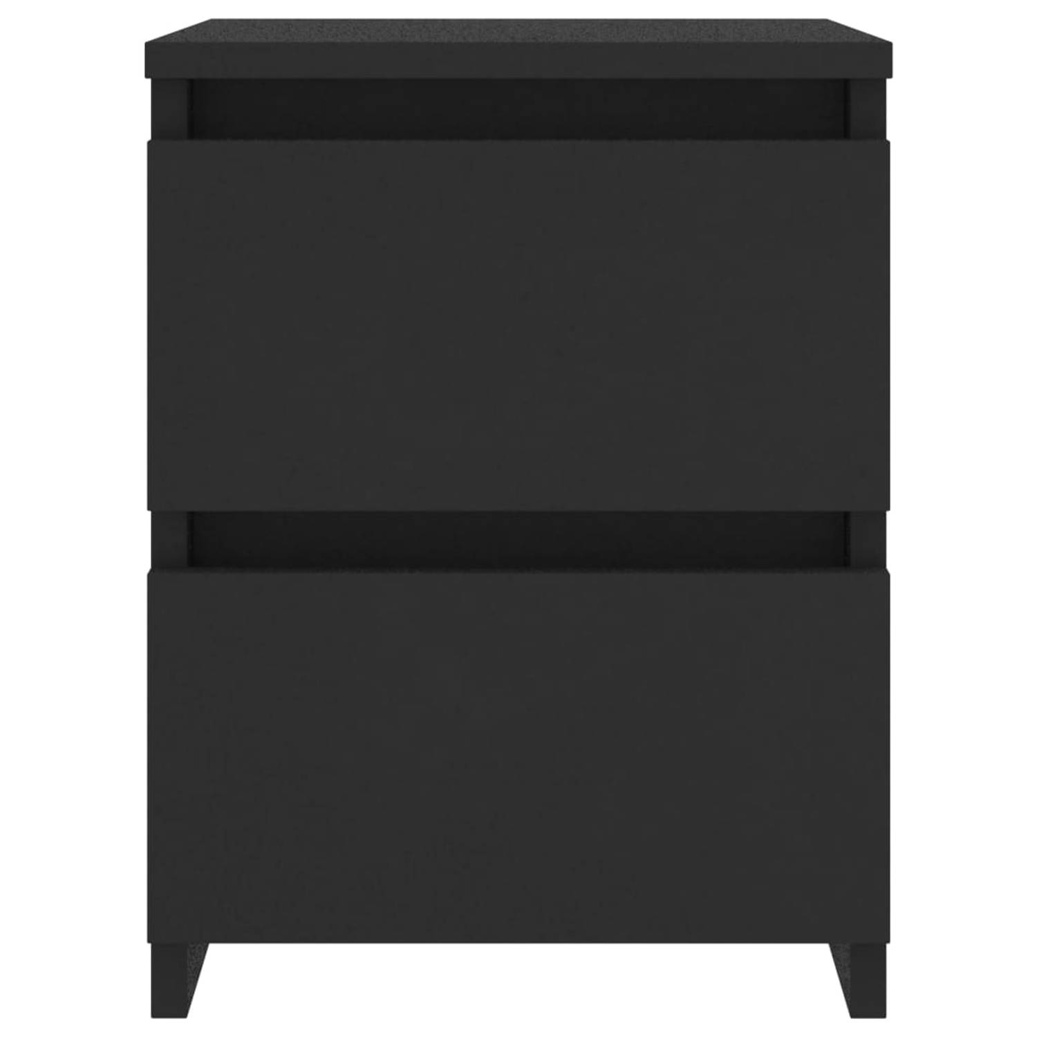 vidaXL Bedside Cabinet Black 30x30x40 cm Engineered Wood vidaXL Bedside Cabinet Black 30x30x40 cm Engineered Wood