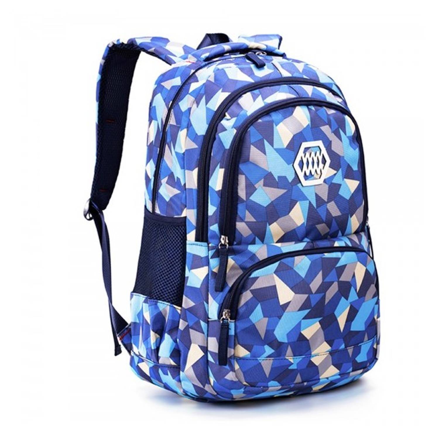 SAMBOX Geometrical XXL School Bag Blue SAMBOX Geometrical XXL School Bag Blue