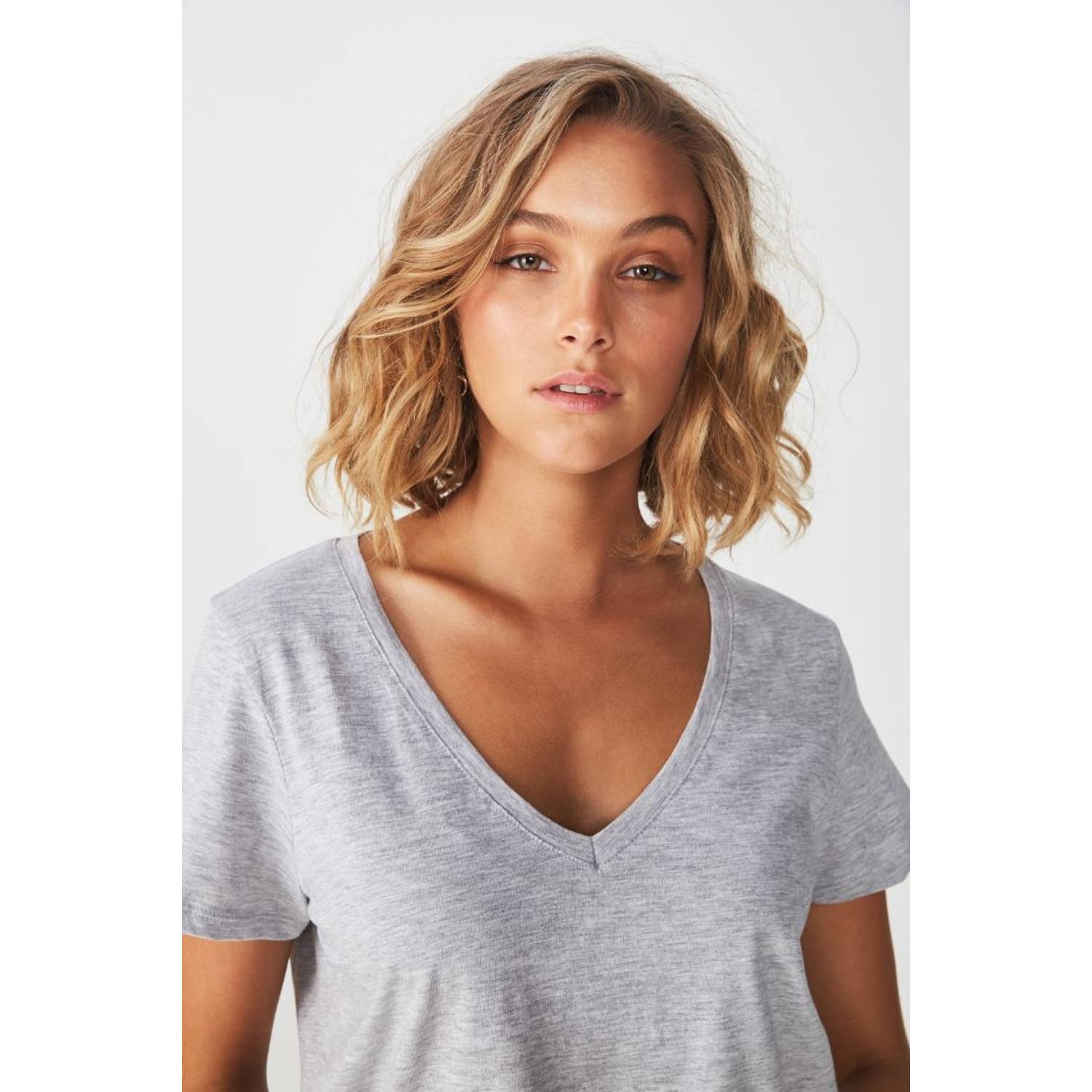 Cotton On The Deep V Grey Medium Cotton On The Deep V Grey Medium