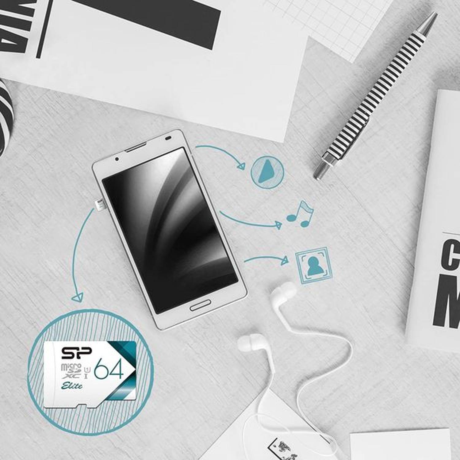 Silicon Power Elite MicroSD Memory Card 64GB SP064GBSTXBU1V21SP Silicon Power Elite MicroSD Memory Card 64GB SP064GBSTXBU1V21SP