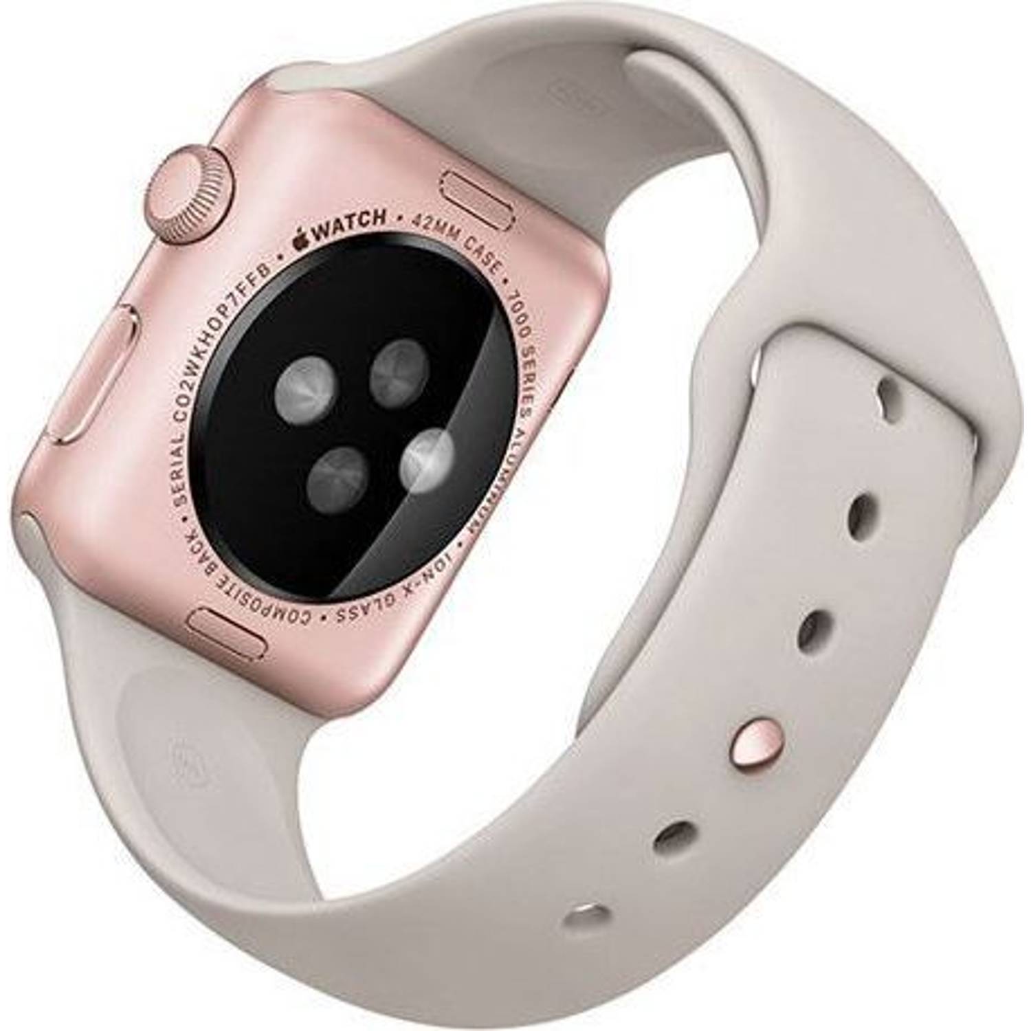 Apple Watch Sport - 42mm Rose Gold Aluminium Case with Stone Sport Band Apple Watch Sport - 42mm Rose Gold Aluminium Case with Stone Sport Band