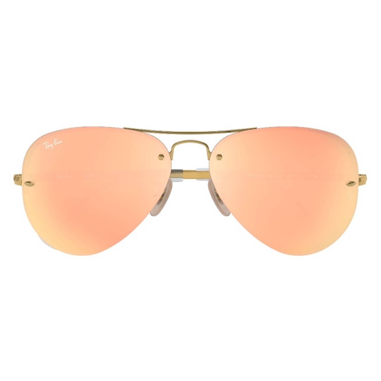 RayBan RB3449-001/2Y-59 Classic Half Rimmed Aviator Gold Unisex Sunglasses RayBan RB3449-001/2Y-59 Classic Half Rimmed Aviator Gold Unisex Sunglasses