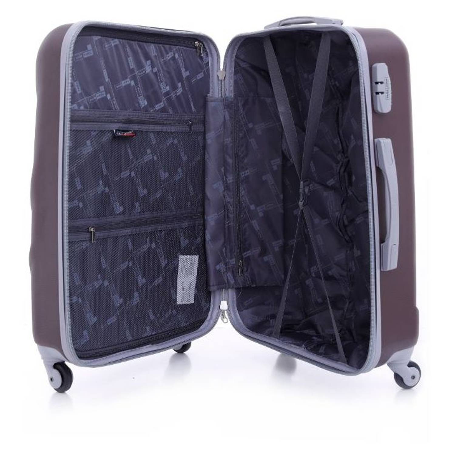 Para John ABS Luggage Travel Trolley With 4 Wheels 3pcs Set Coffee Para John ABS Luggage Travel Trolley With 4 Wheels 3pcs Set Coffee