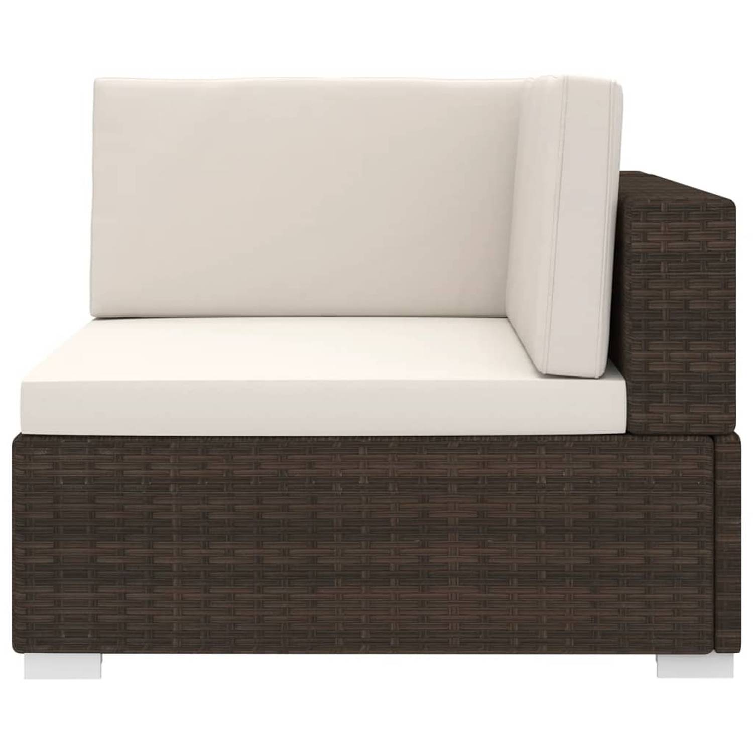 Vidaxl Sectional Corner Chair 1 Pc With Cushions Poly Rattan Brown Vidaxl Sectional Corner Chair 1 Pc With Cushions Poly Rattan Brown