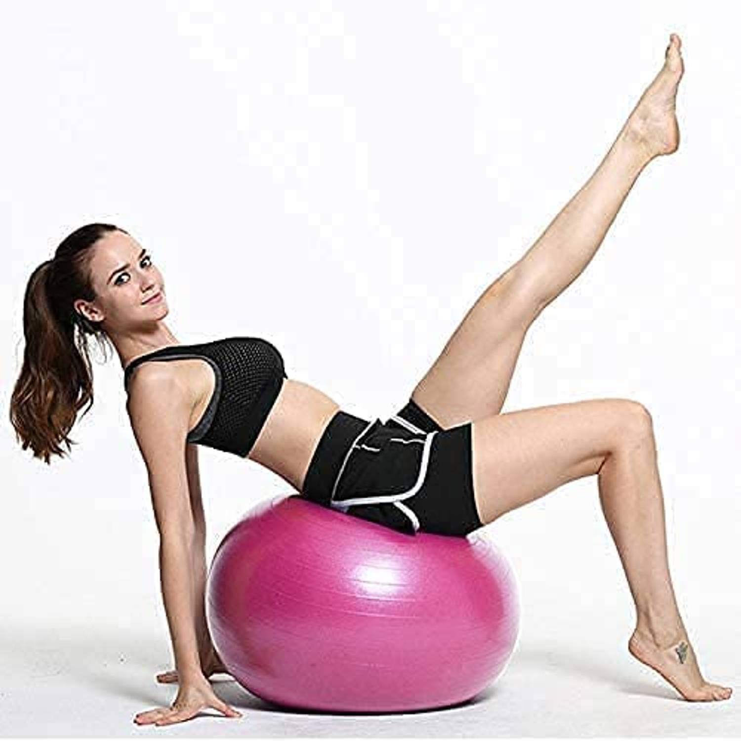 ULTIMAX Yoga Ball Exercise Fitness Core Stability Balance Strength Anti-Burst Prenatal Birthing Yoga ball for Office Home Gym Design Balance Ball Pilates Core and Workout Ball - 75 cm (Pink) ULTIMAX Yoga Ball Exercise Fitness Core Stability Balance Strength Anti-Burst Prenatal Birthing Yoga ball for Office Home Gym Design Balance Ball Pilates Core and Workout Ball - 75 cm (Pink)