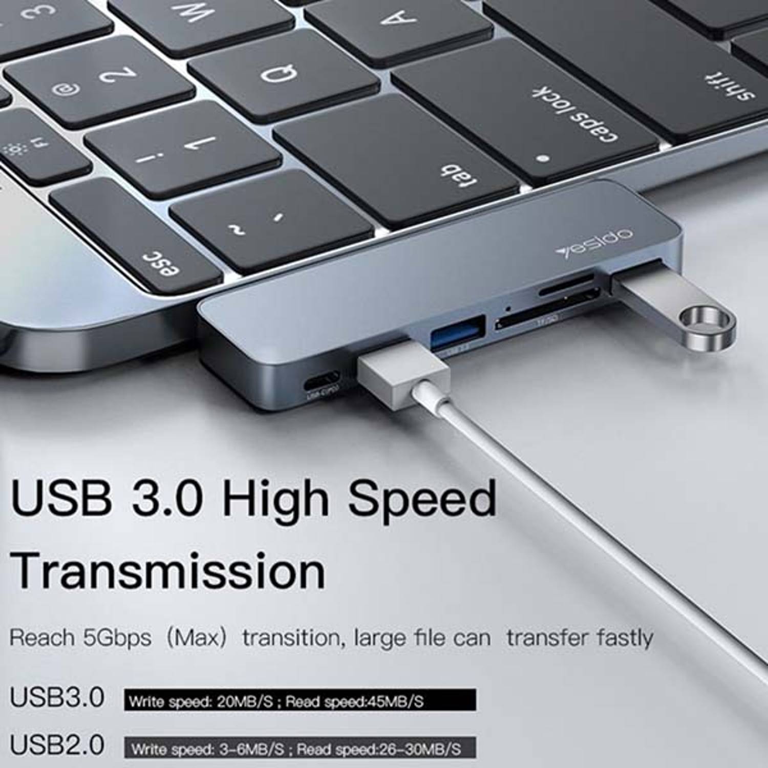 Yesido HB10 6-in-1 Hub Adapter Yesido HB10 6-in-1 Hub Adapter