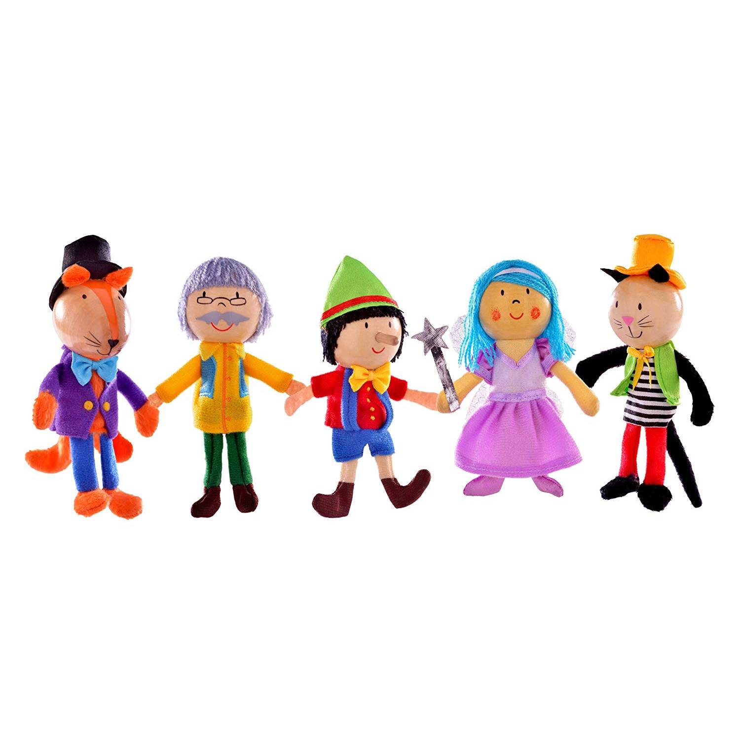 Fiesta Crafts T-2804 Finger Puppet Pinocchio Set 5pcs Fiesta Crafts T-2804 Finger Puppet Pinocchio Set 5pcs