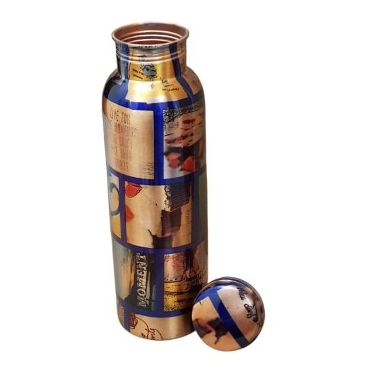 Copper Water Bottle Leak Proof 1000ml Craft Printed CP-04 Copper Water Bottle Leak Proof 1000ml Craft Printed CP-04