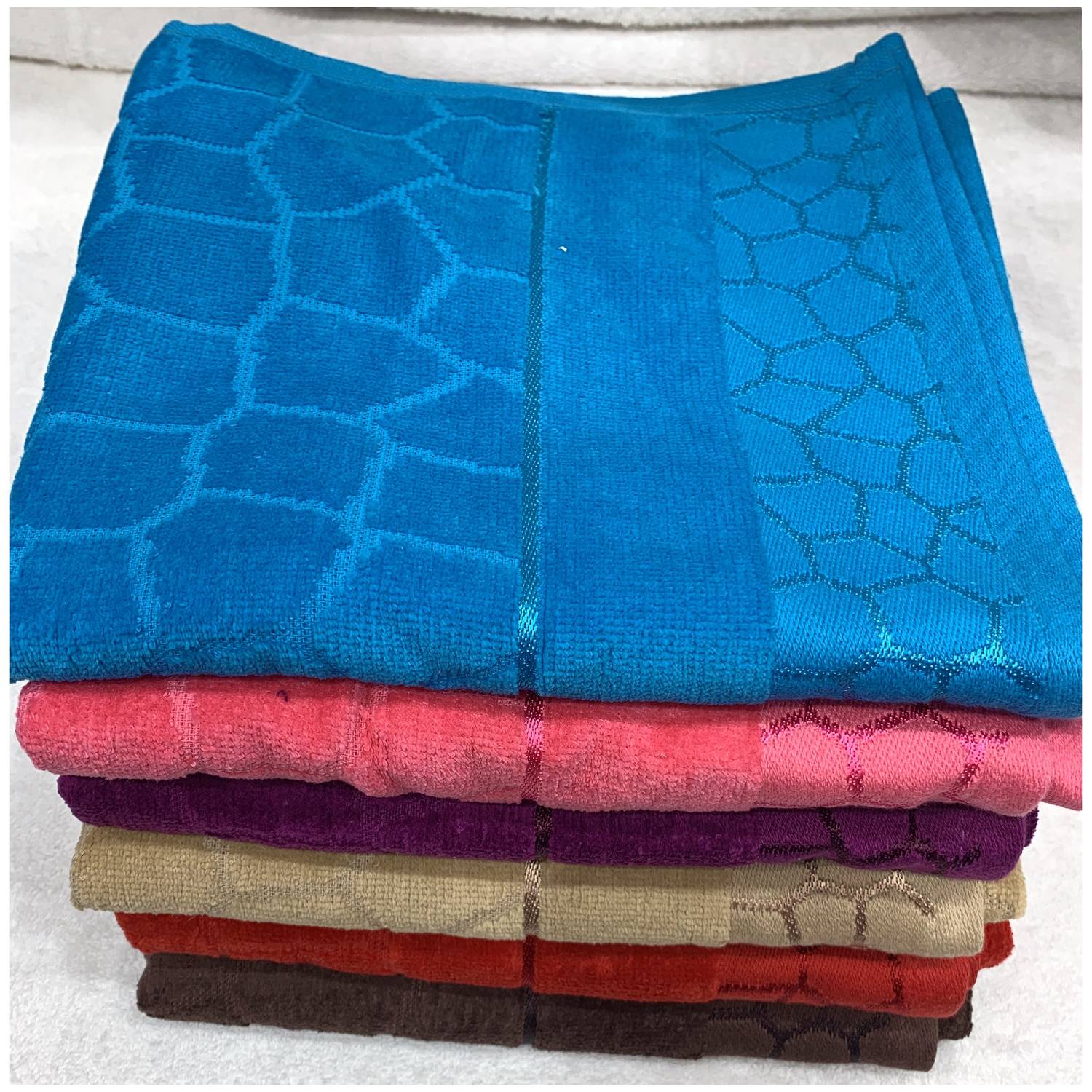 100% Cotton Jacquard Towels 6pcs Set 6 Colors 100% Cotton Jacquard Towels 6pcs Set 6 Colors
