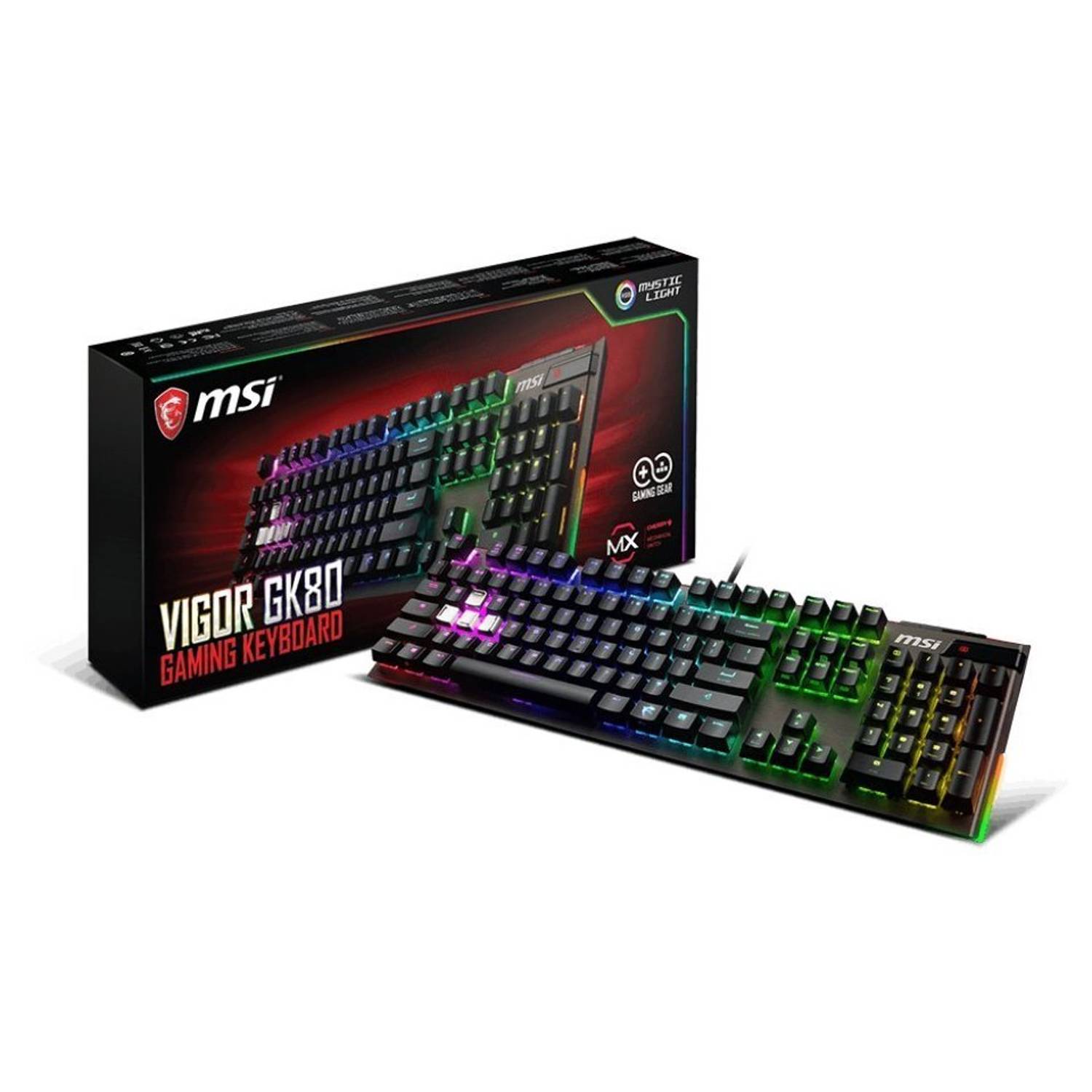 MSI Vigor GK80 Red Wired Gaming Keyboard Black S1104US228HH6 MSI Vigor GK80 Red Wired Gaming Keyboard Black S1104US228HH6