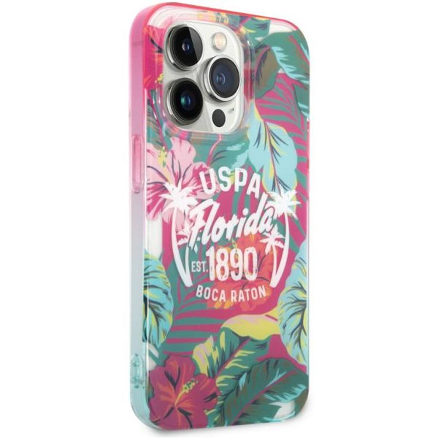 US Polo Florida Design Case Pink/Green iPhone 14 Pro Max US Polo Florida Design Case Pink/Green iPhone 14 Pro Max