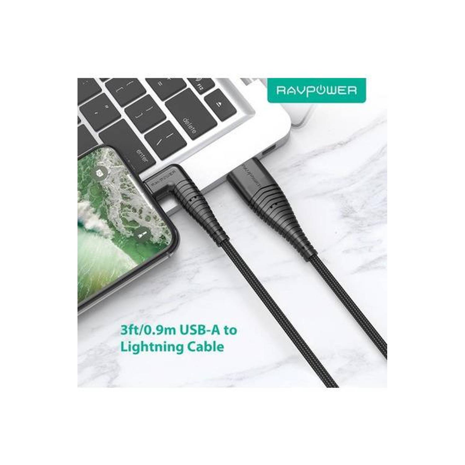Ravpower Rp-cb013 Lightning Cable 0.9m Black Ravpower Rp-cb013 Lightning Cable 0.9m Black