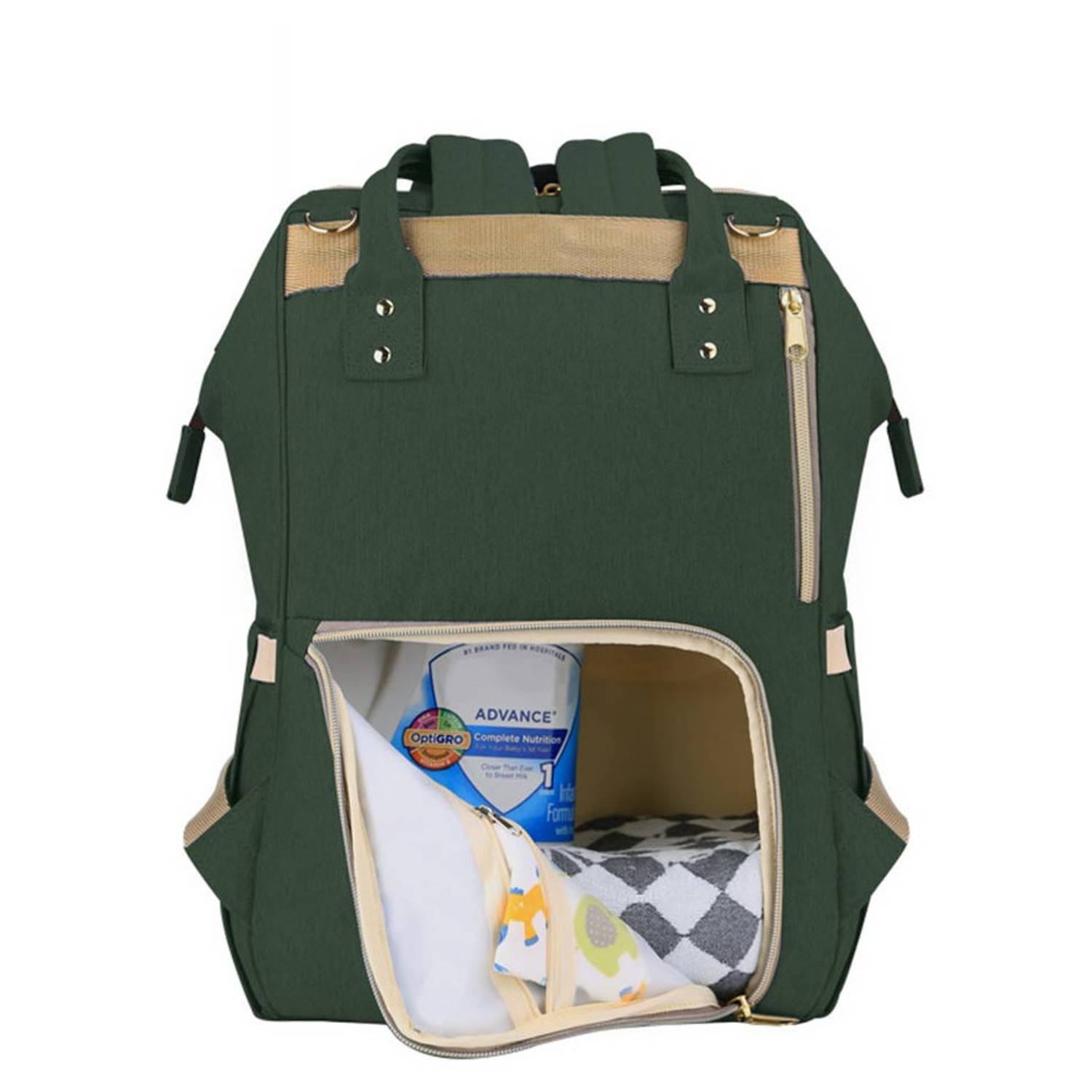 Sunveno Diaper Bag with USB Olive Green Sunveno Diaper Bag with USB Olive Green