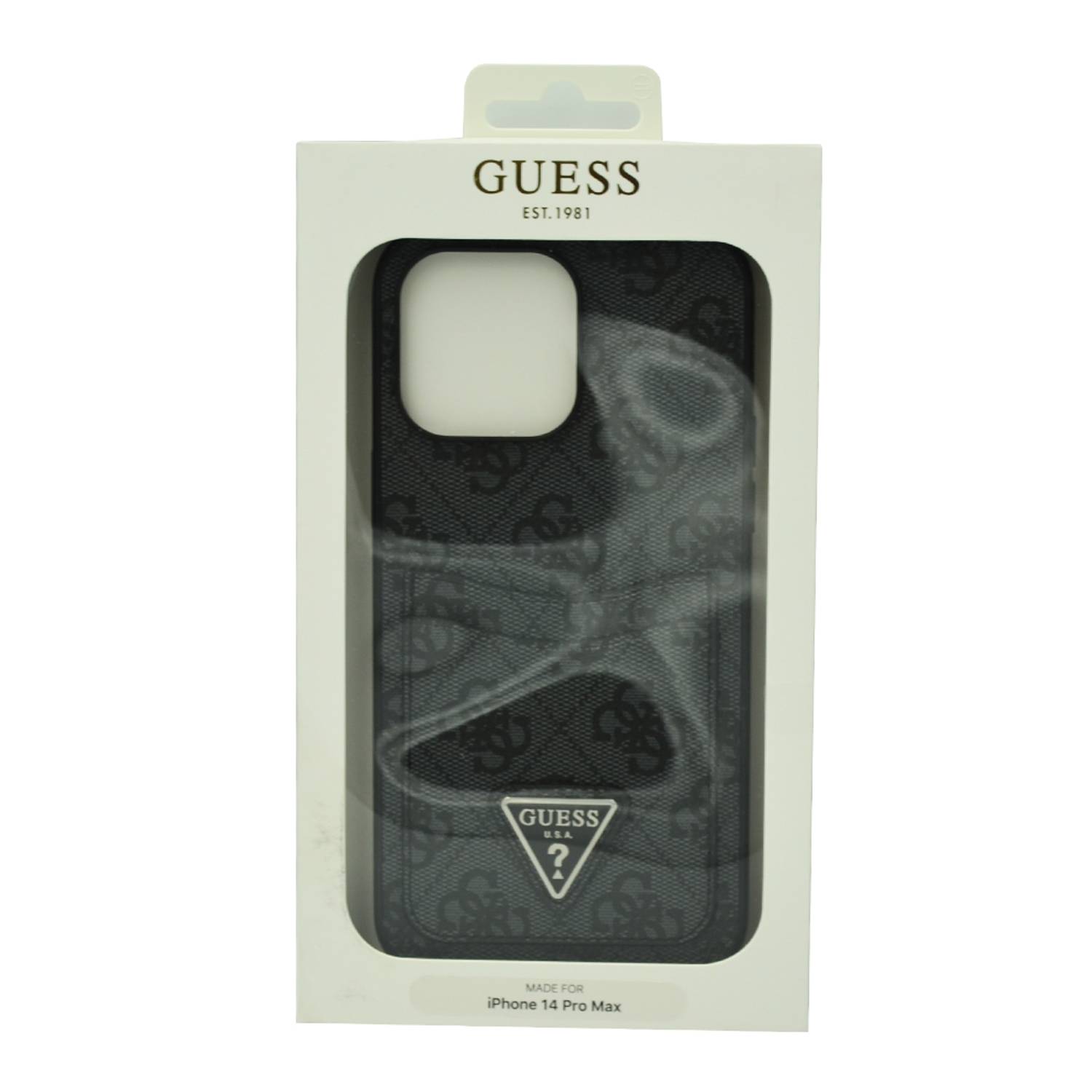 Guess 4G Double Card Triangle Hard Case For Iphone 14 Pro Max Black Guess 4G Double Card Triangle Hard Case For Iphone 14 Pro Max Black