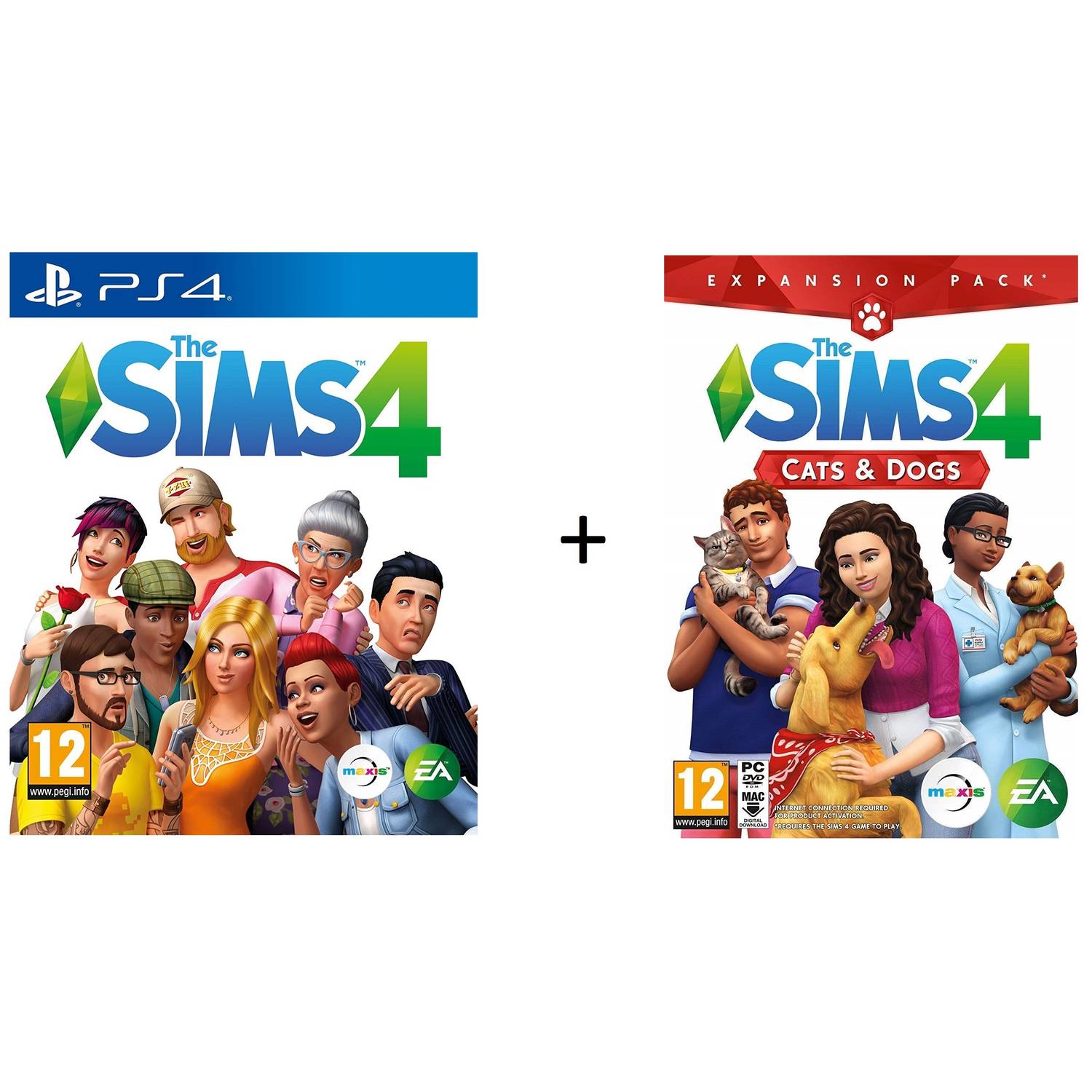 PS4 The Sims 4 + The Sims 4 Cats & Dogs Game PS4 The Sims 4 + The Sims 4 Cats & Dogs Game