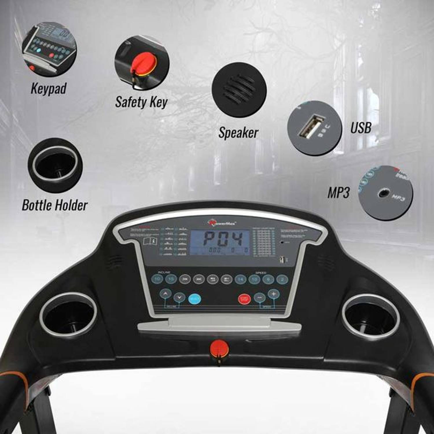 PowerMax 2.0HP Fitness Treadmill, Semi-Auto Lubrication, with 15 level Auto Inclination TDA-230 PowerMax 2.0HP Fitness Treadmill, Semi-Auto Lubrication, with 15 level Auto Inclination TDA-230