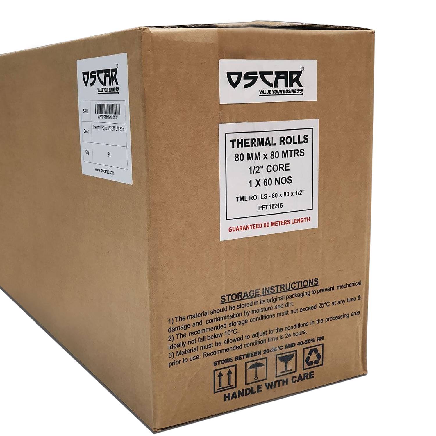 OSCAR 80mm POS THERMAL PAPER 60 ROLLS OSCAR 80mm POS THERMAL PAPER 60 ROLLS