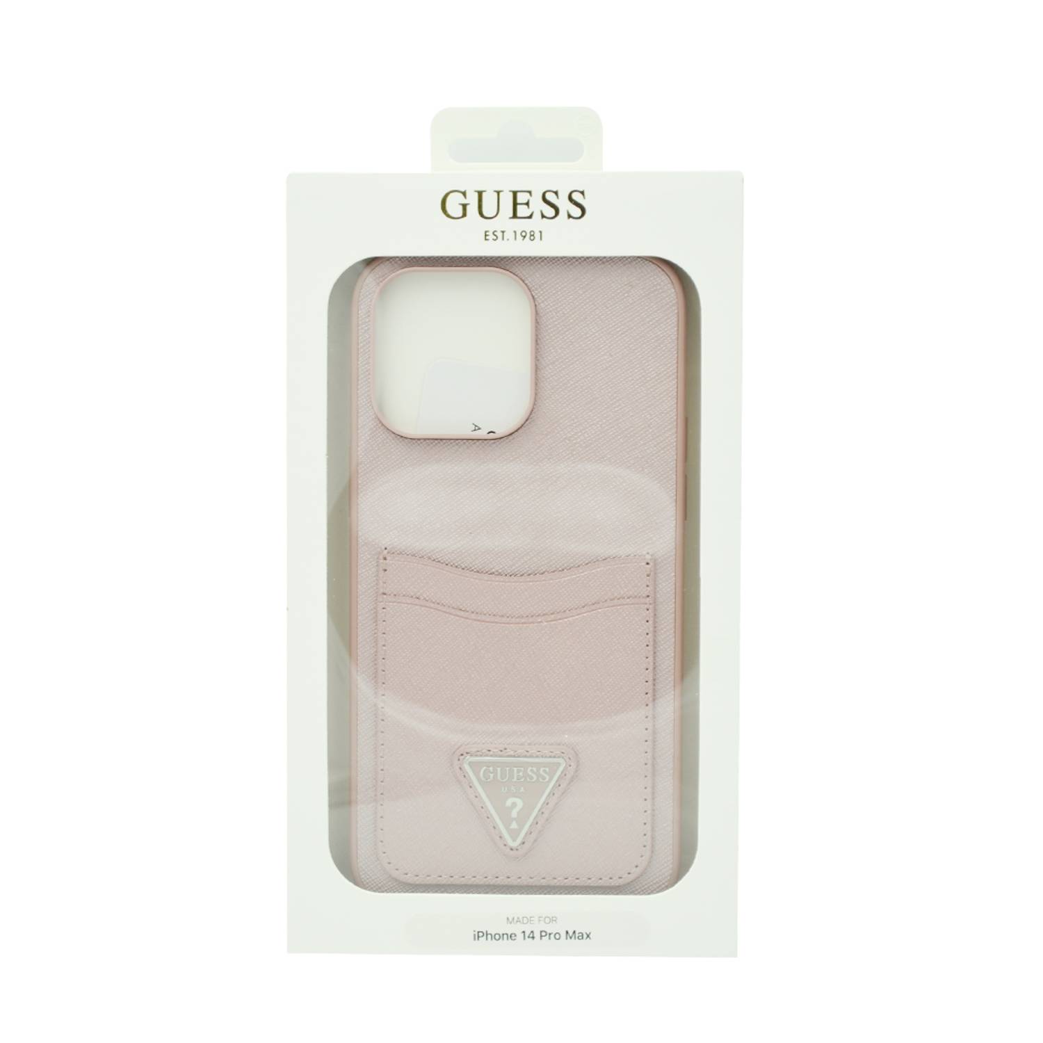 Guess Saffiano Double Card Hard Case For Iphone 14 Pro Max Pink Guess Saffiano Double Card Hard Case For Iphone 14 Pro Max Pink