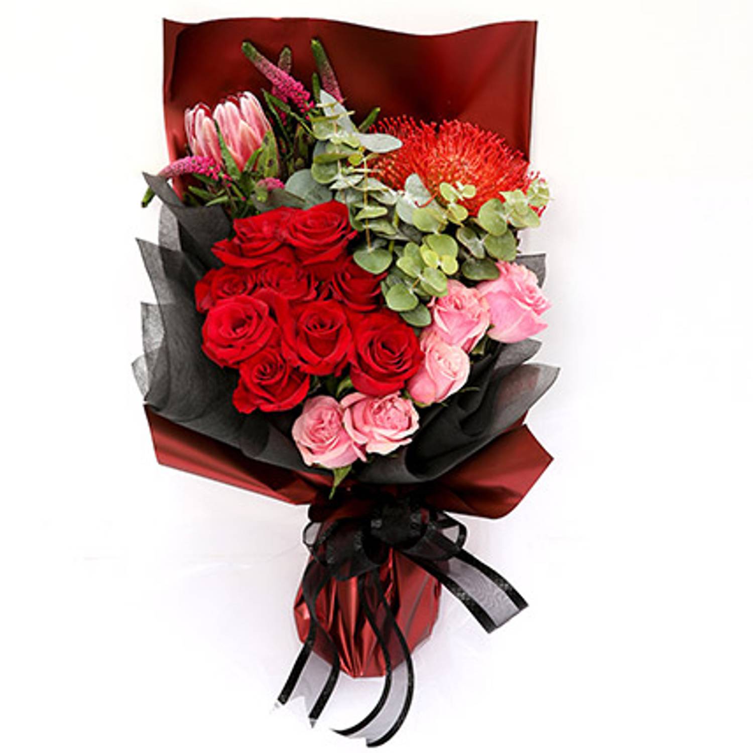 Glorious Mix Roses & Protea Bouquet Glorious Mix Roses & Protea Bouquet