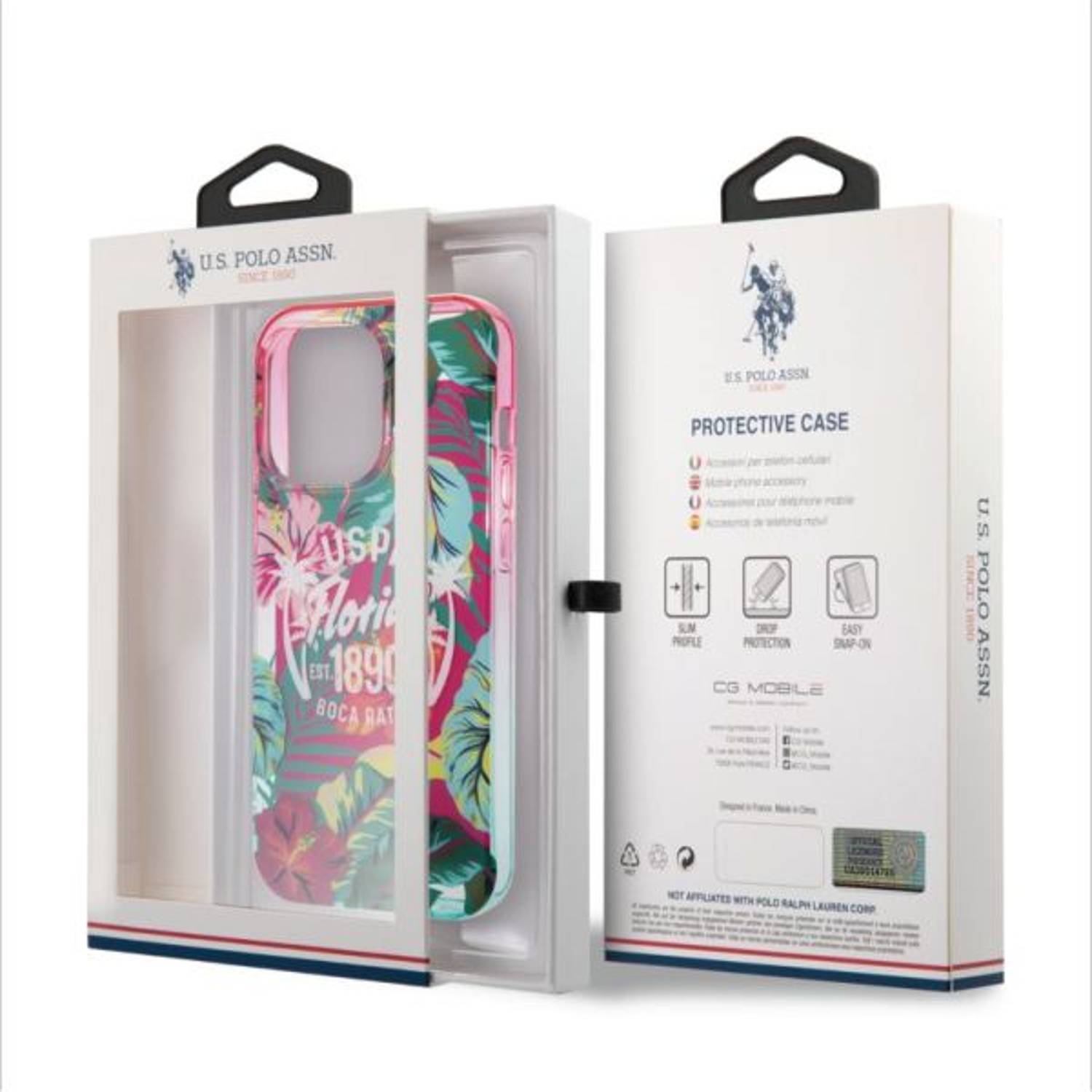 US Polo Florida Design Case Pink/Green iPhone 14 Pro Max US Polo Florida Design Case Pink/Green iPhone 14 Pro Max