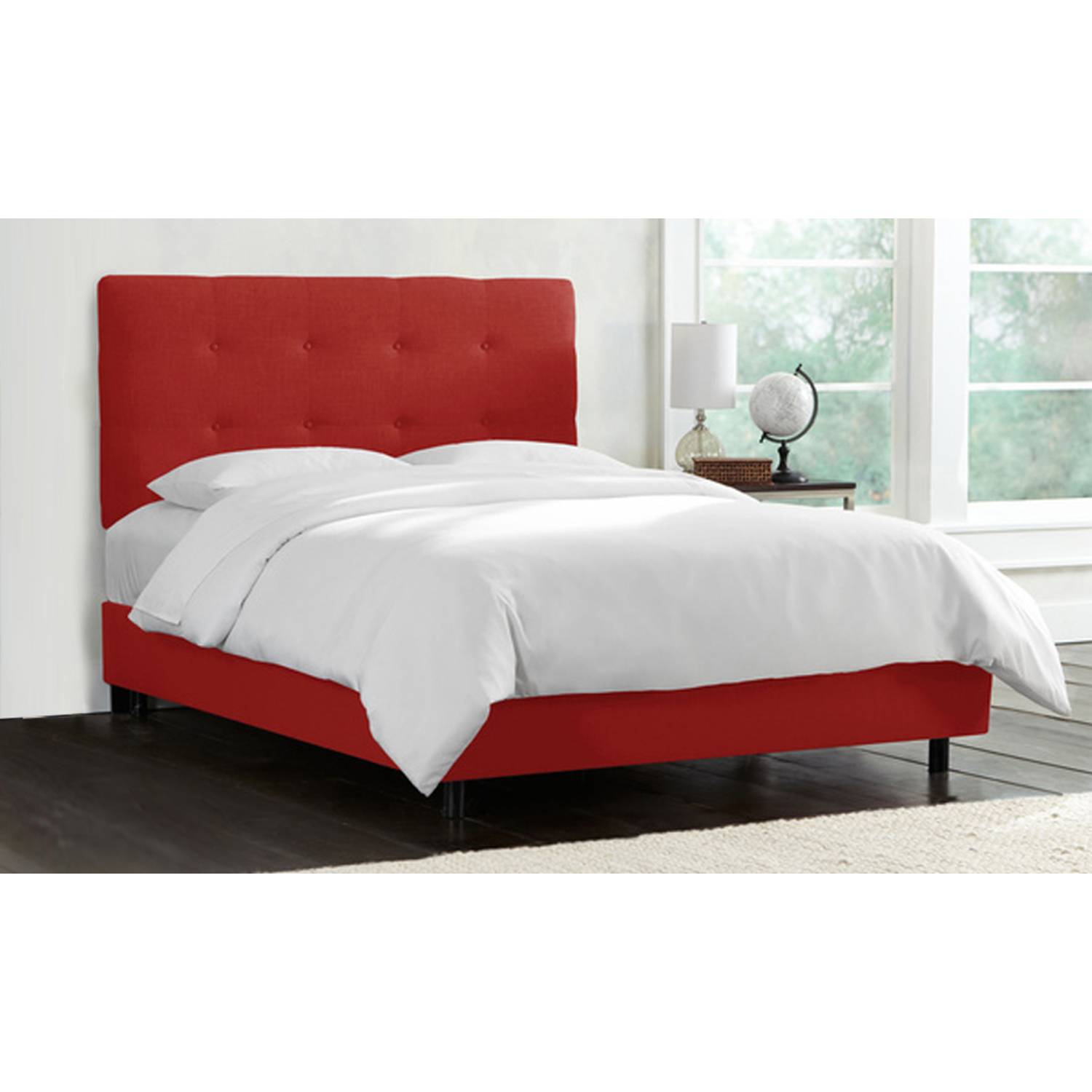 Skyline - Tufted Bed Queen without Mattress Red Skyline - Tufted Bed Queen without Mattress Red