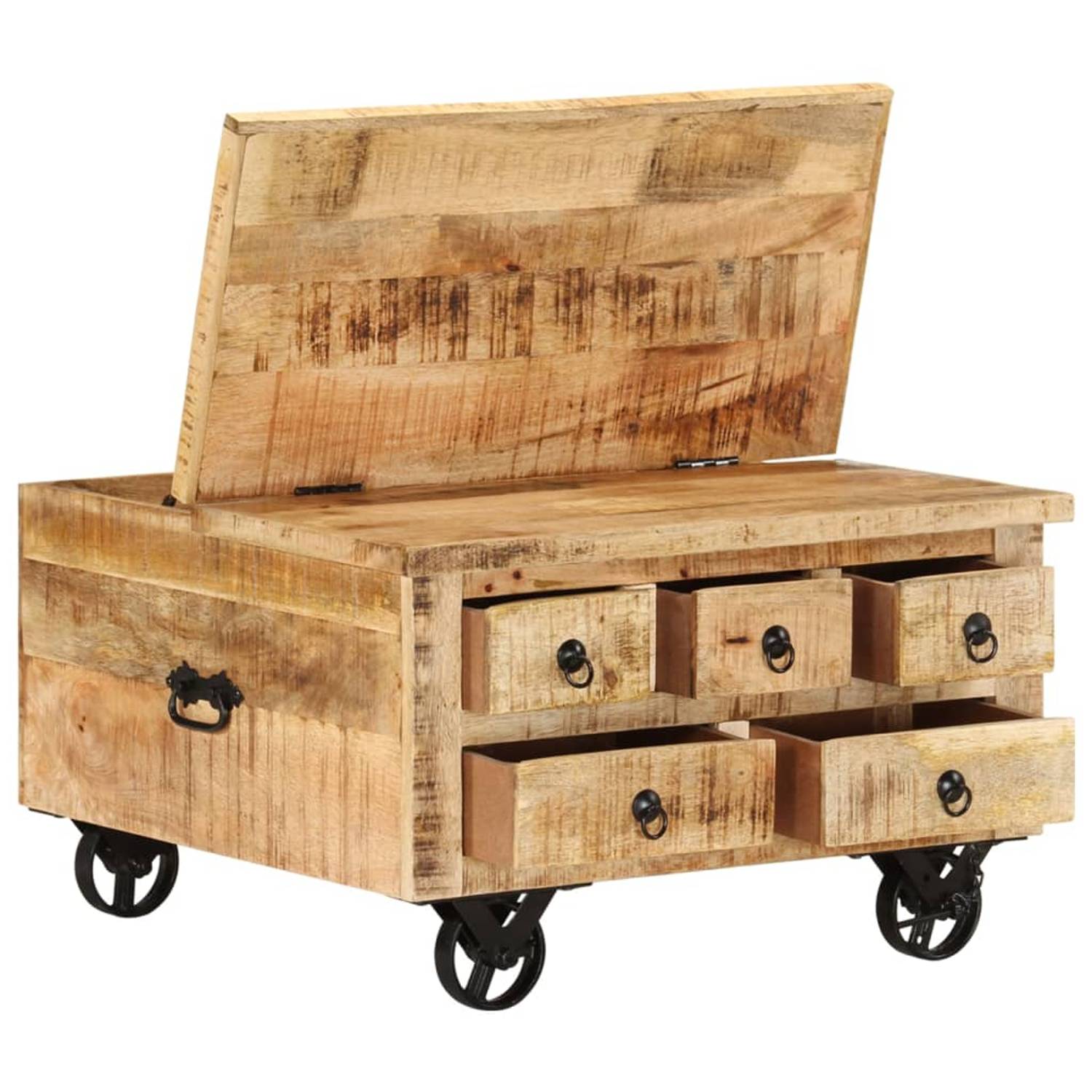 vidaXL Coffee Table Rough Mango Wood 70x70x40cm vidaXL Coffee Table Rough Mango Wood 70x70x40cm