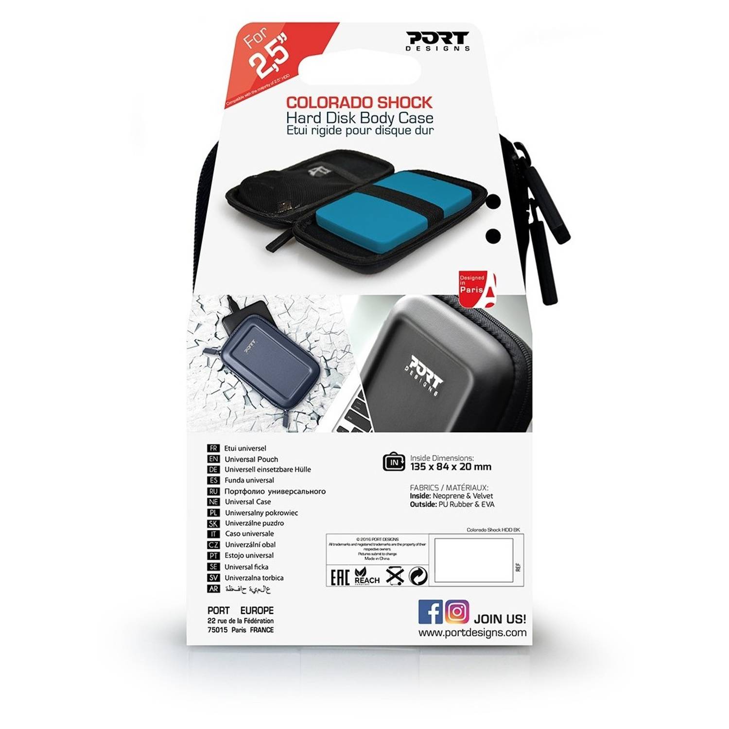 Port 400144 Colorado Shock Hard Disk Body Case 2.5inch Navy Port 400144 Colorado Shock Hard Disk Body Case 2.5inch Navy