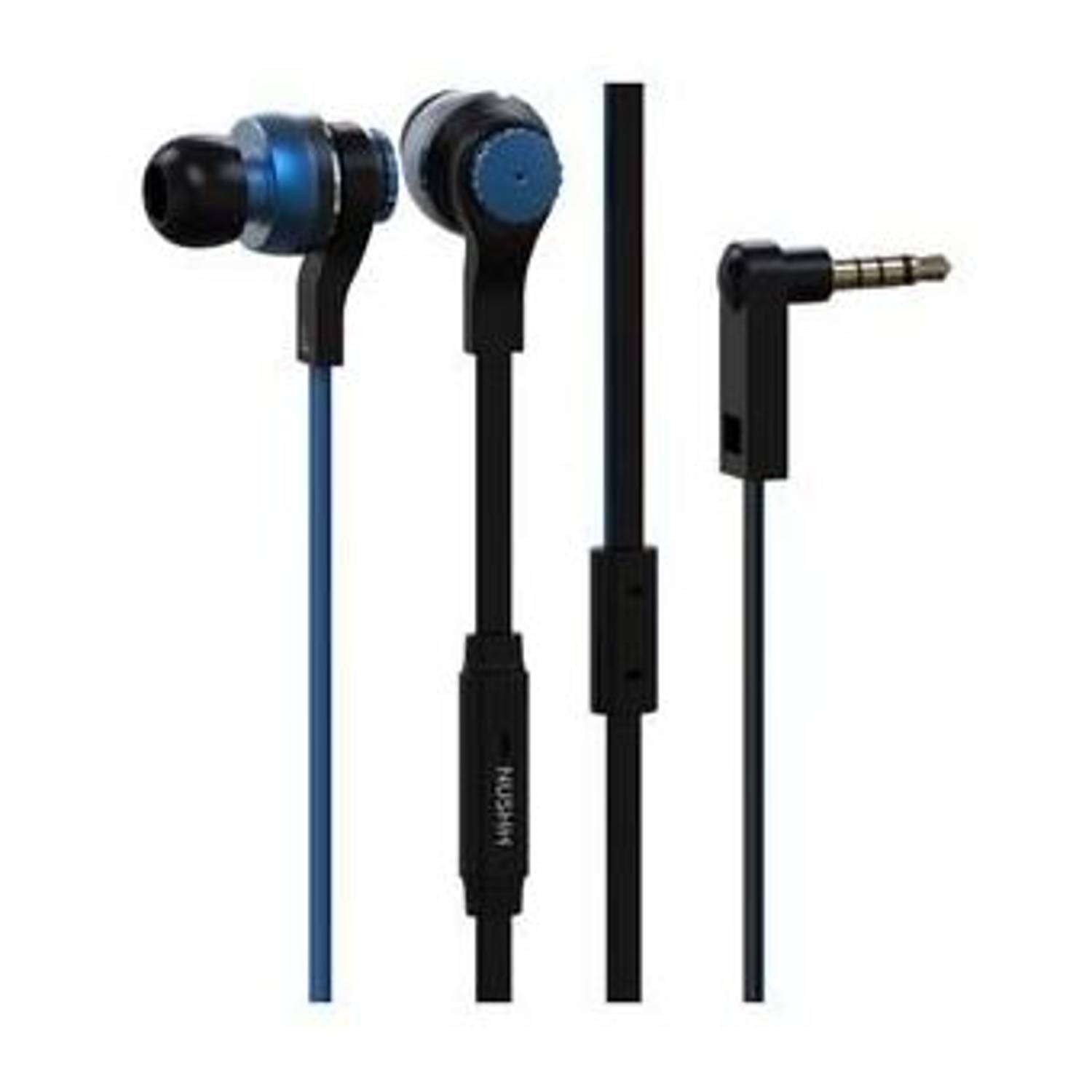 Nushh Dual Driver In Ear Headset With Mic Blue Nushh Dual Driver In Ear Headset With Mic Blue