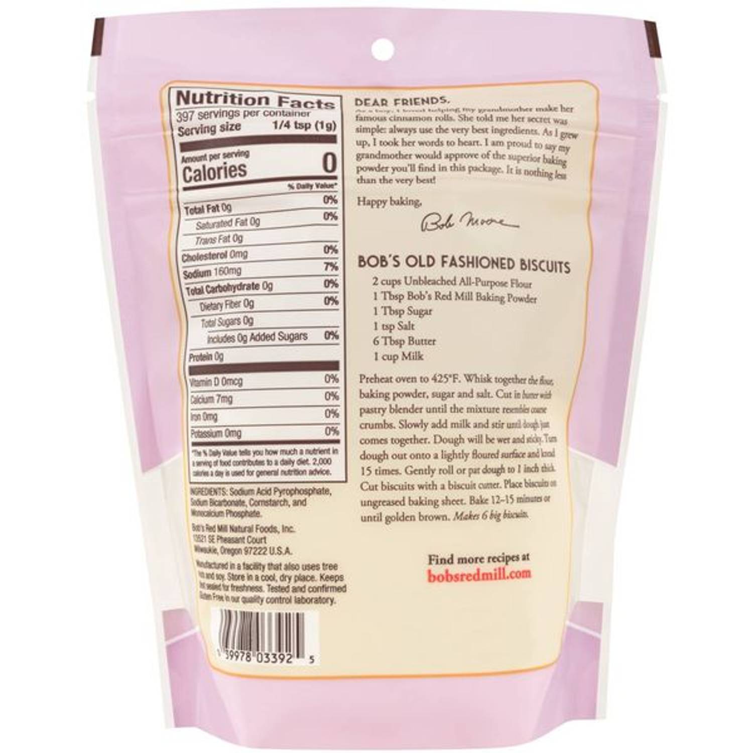 Bobs Red Mill Baking Powder 397g Bobs Red Mill Baking Powder 397g