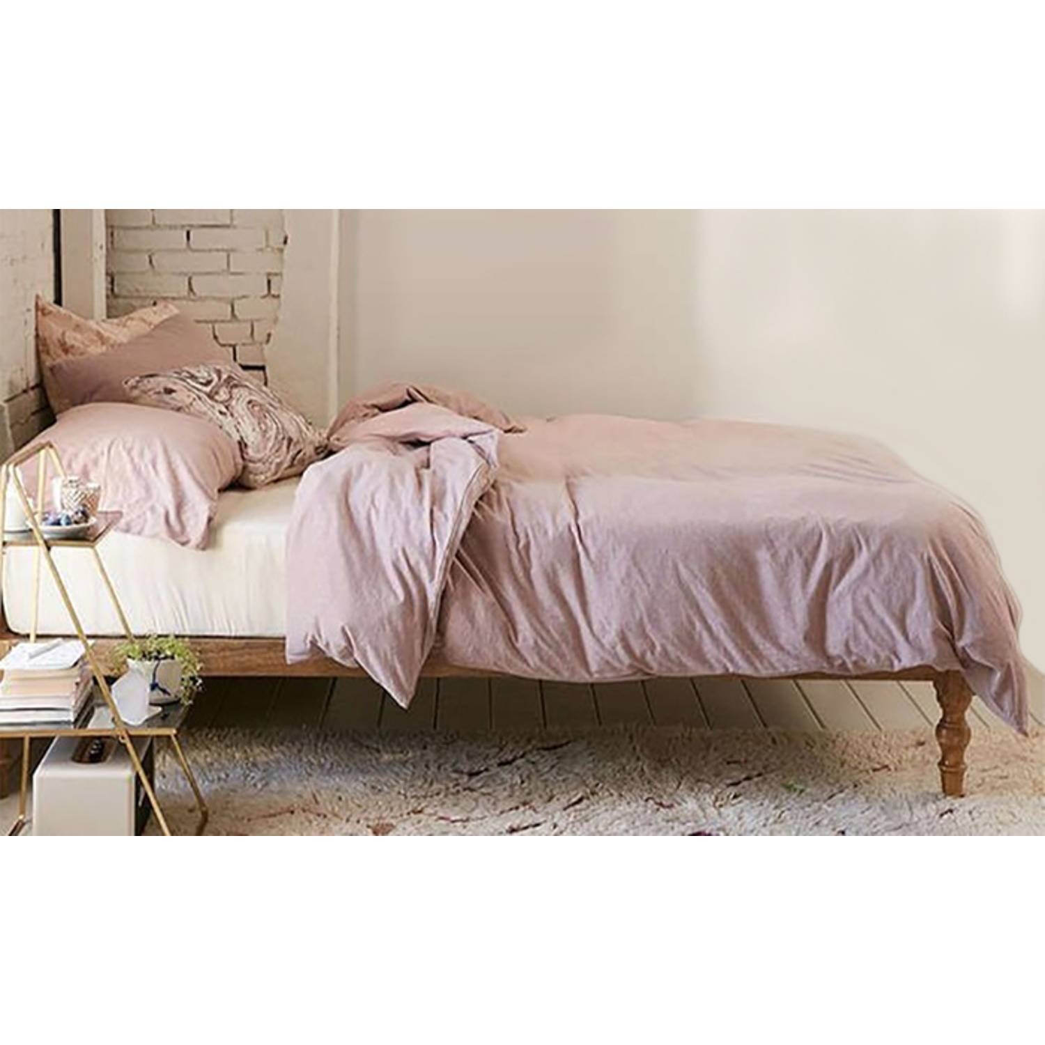 Classic Solid Wood Bed King Bed with Mattress Natural Biege Classic Solid Wood Bed King Bed with Mattress Natural Biege