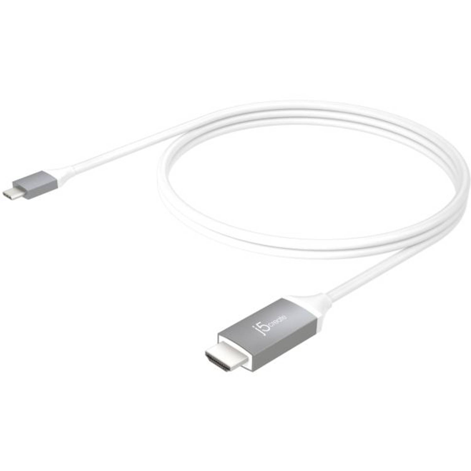J5Create USB-C To 4K HDMI Cable Aluminium White/Silver J5Create USB-C To 4K HDMI Cable Aluminium White/Silver
