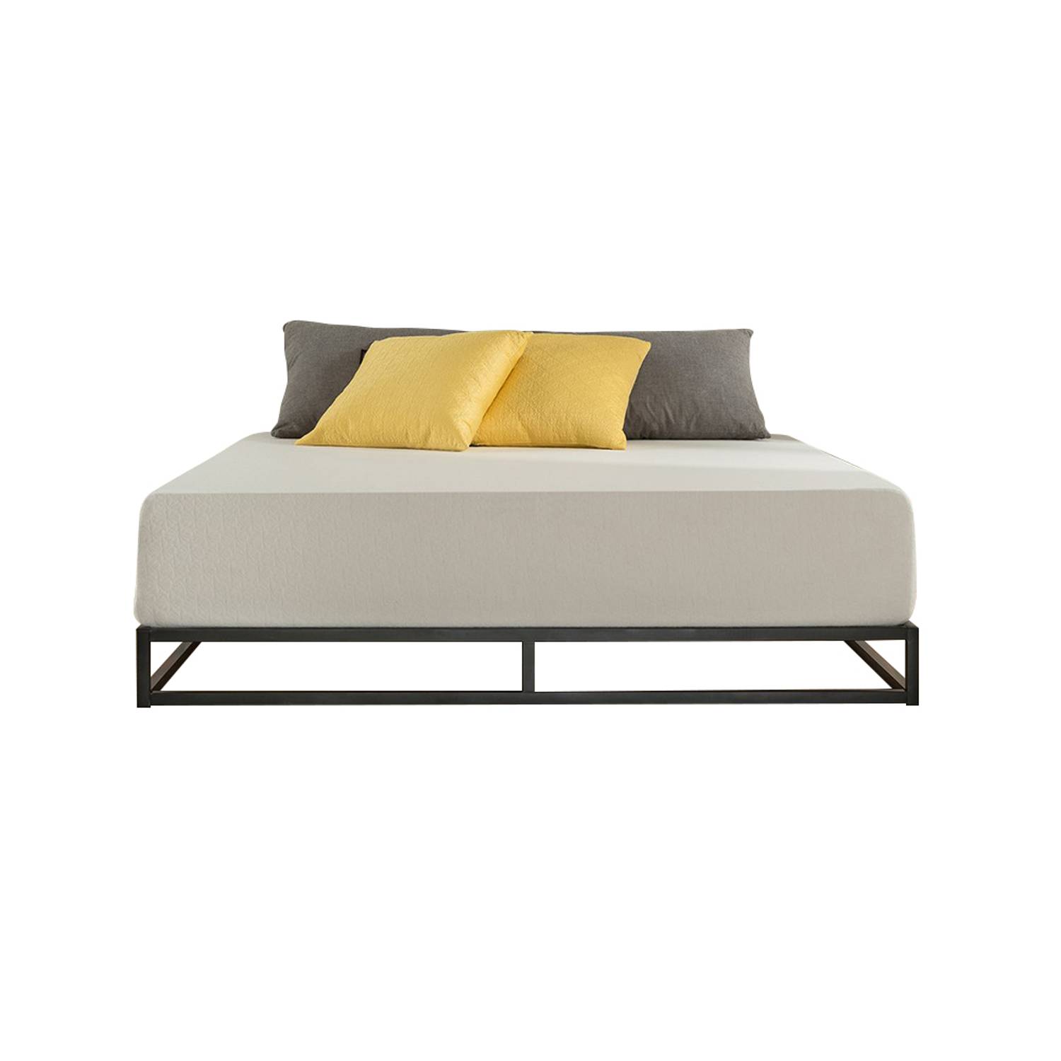 Avey Frame Platform Bed Queen with Mattress Black Avey Frame Platform Bed Queen with Mattress Black