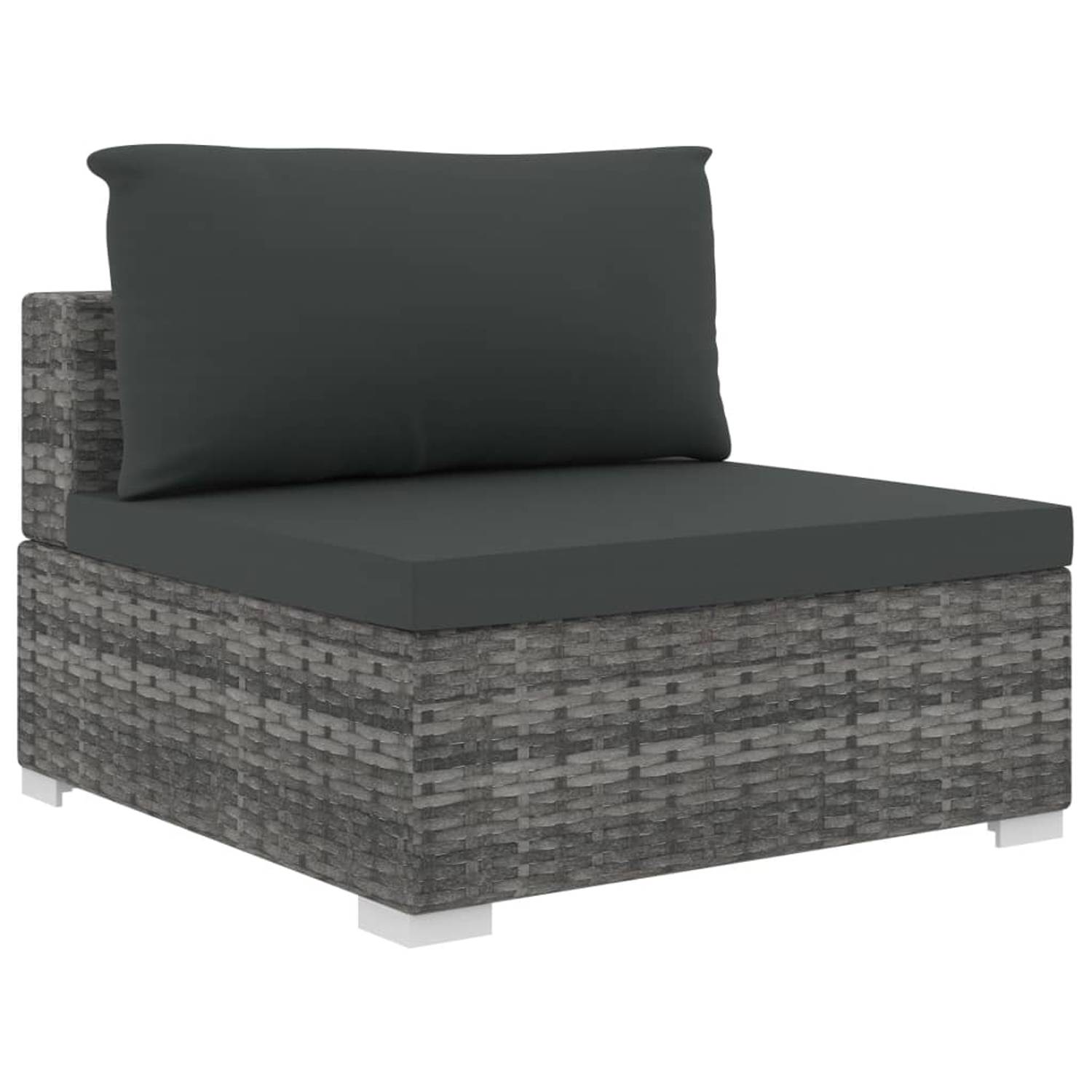 Vidaxl 5 Piece Garden Lounge Set With Cushions Poly Rattan Grey Vidaxl 5 Piece Garden Lounge Set With Cushions Poly Rattan Grey