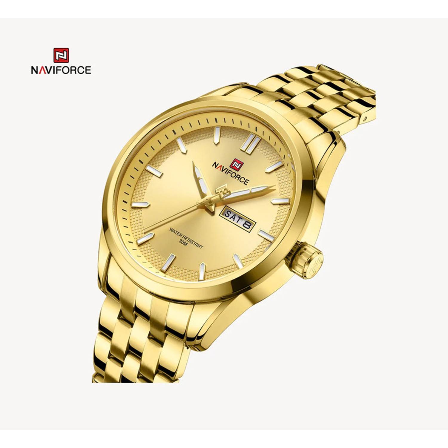 Naviforce NF9203S-GLD/GREEN-Atlas Men Watch Naviforce NF9203S-GLD/GREEN-Atlas Men Watch