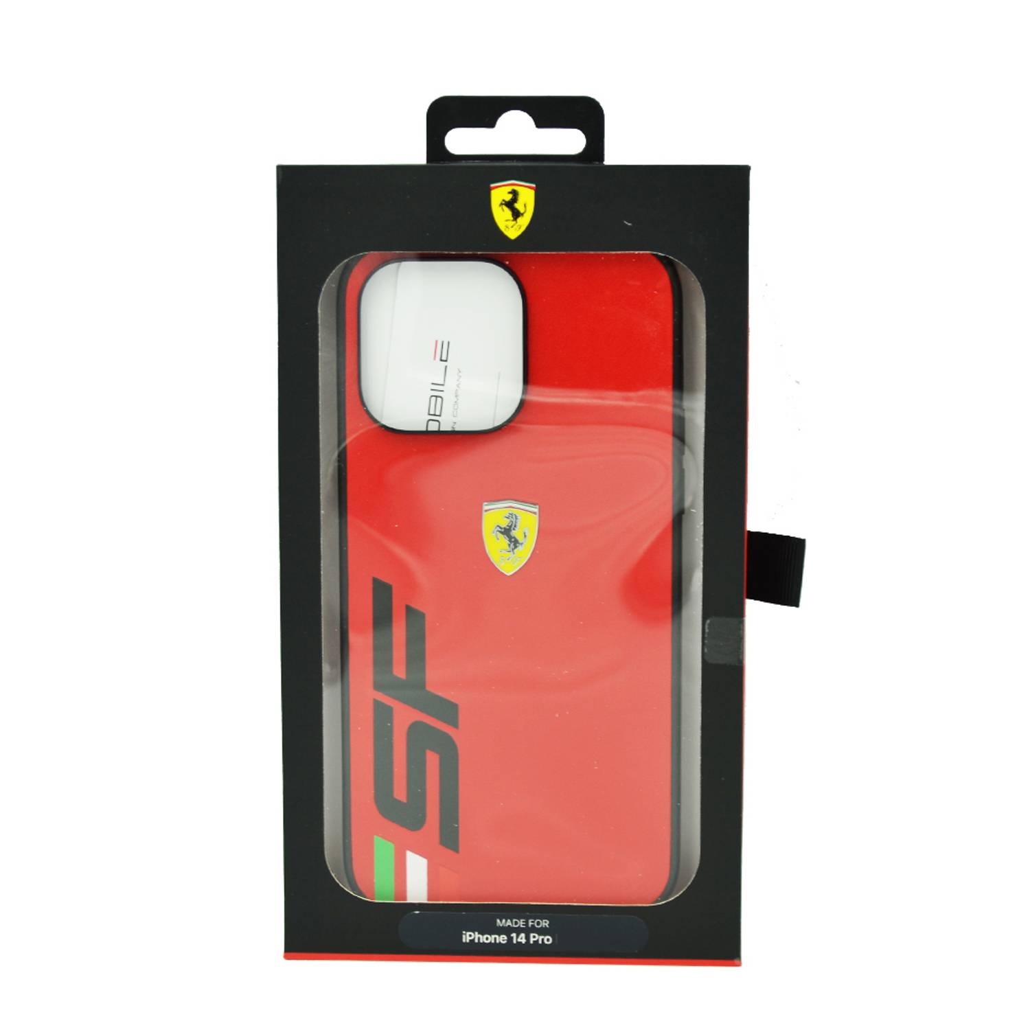 Ferrari Pu Leather Case With Printed Big Sf Logo For Iphone 14 Pro Red Ferrari Pu Leather Case With Printed Big Sf Logo For Iphone 14 Pro Red