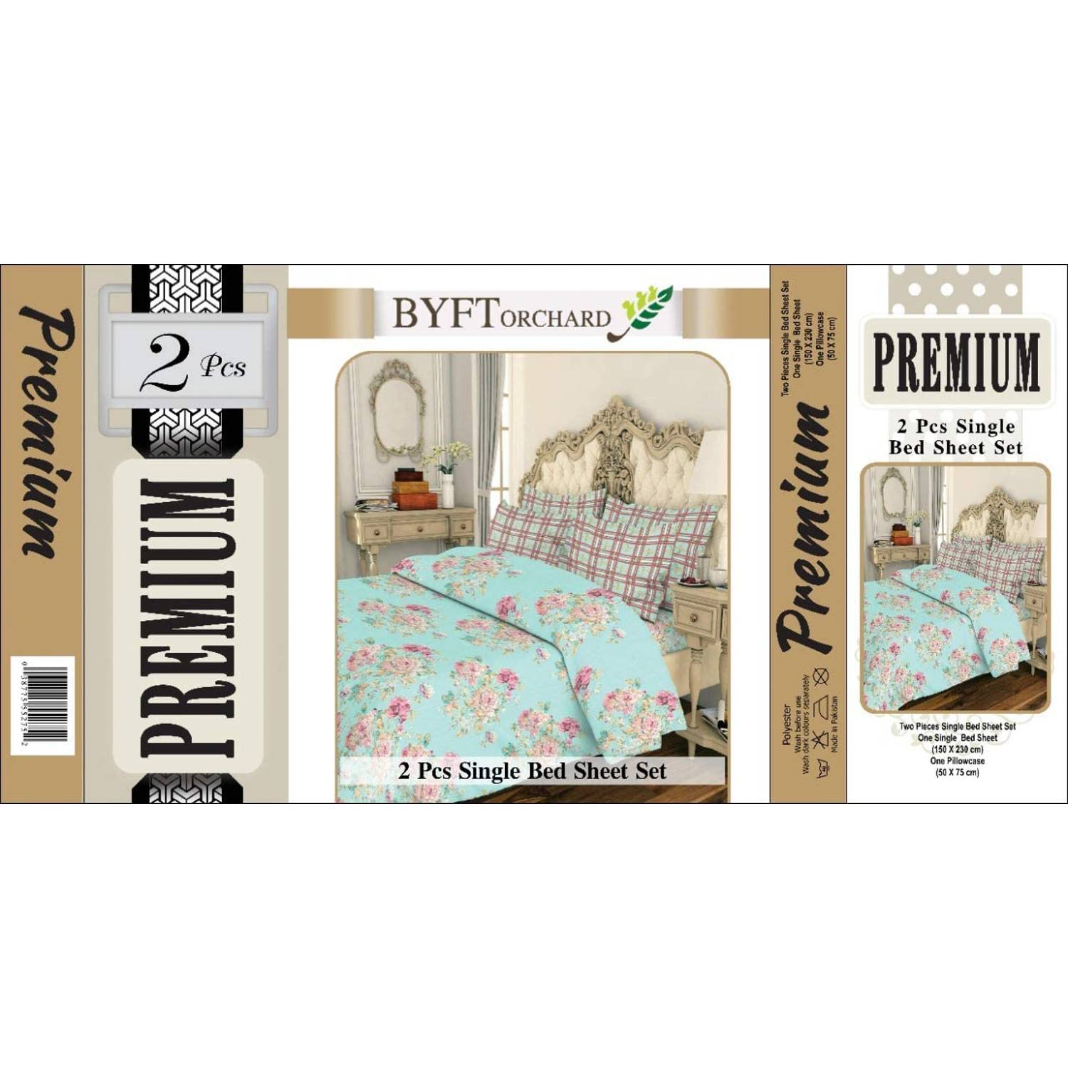 BYFT Premium Single Size Flat Bedsheet 150x230 CM and Pillow Case (Blue Floral) BYFT Premium Single Size Flat Bedsheet 150x230 CM and Pillow Case (Blue Floral)