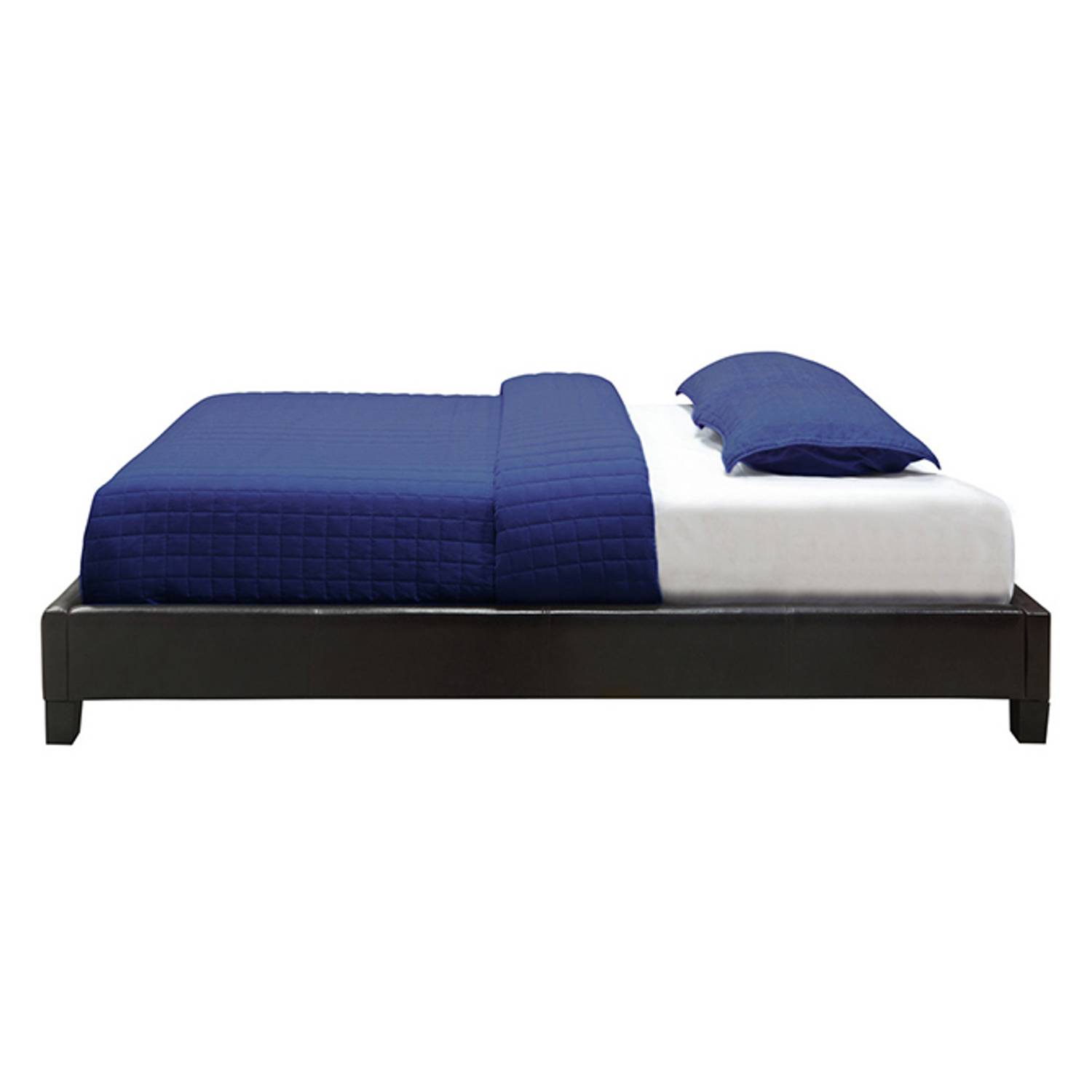 Brown Upholstered Platform King Bed without Mattress Brown Brown Upholstered Platform King Bed without Mattress Brown