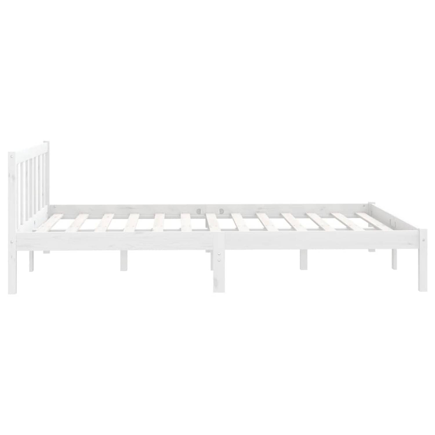 vidaXL Bed Frame White Solid Pinewood 150x200 cm 5FT King Size vidaXL Bed Frame White Solid Pinewood 150x200 cm 5FT King Size