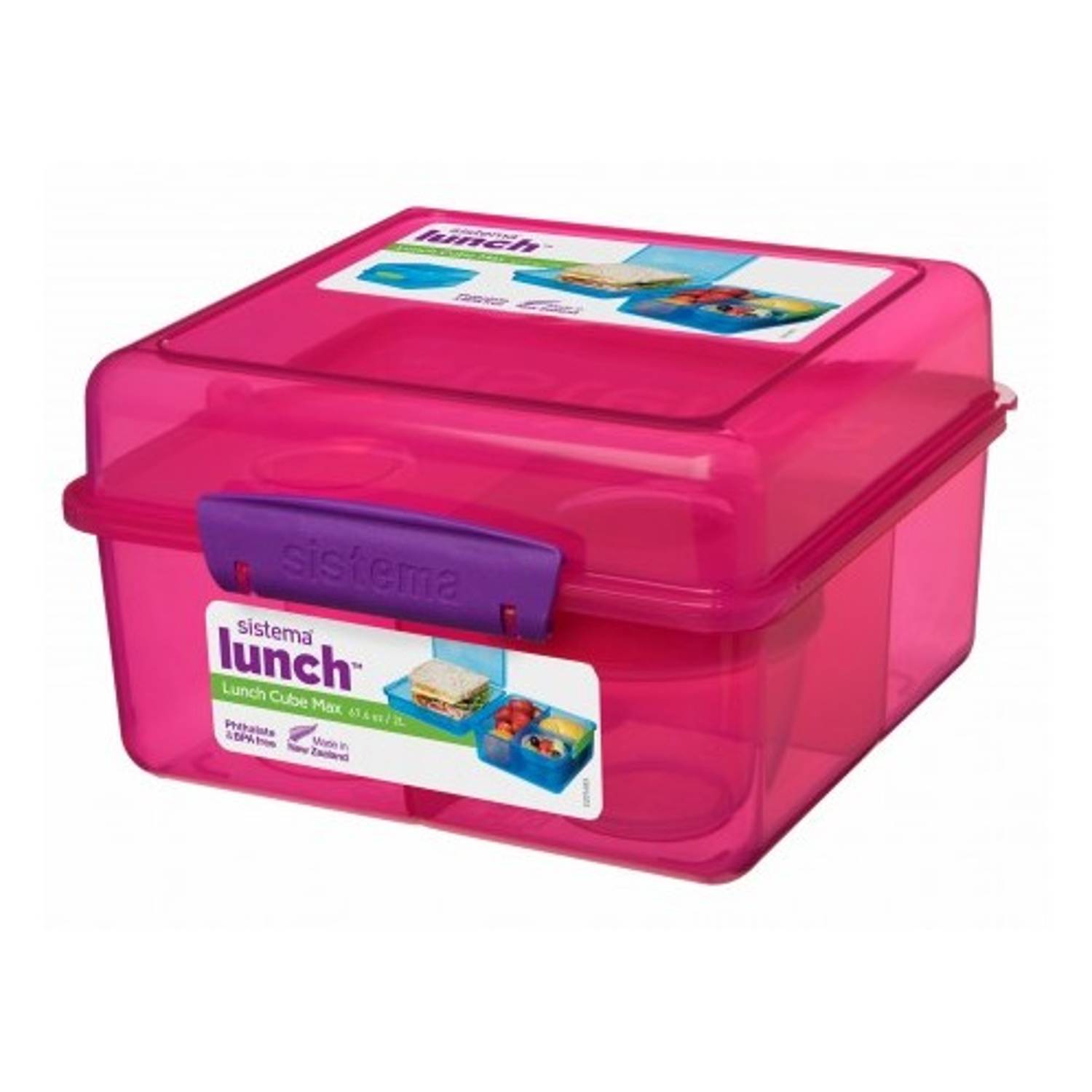Sistema Lunch Cube Max with Yogurt Pot Lunch Box 2L Sistema Lunch Cube Max with Yogurt Pot Lunch Box 2L