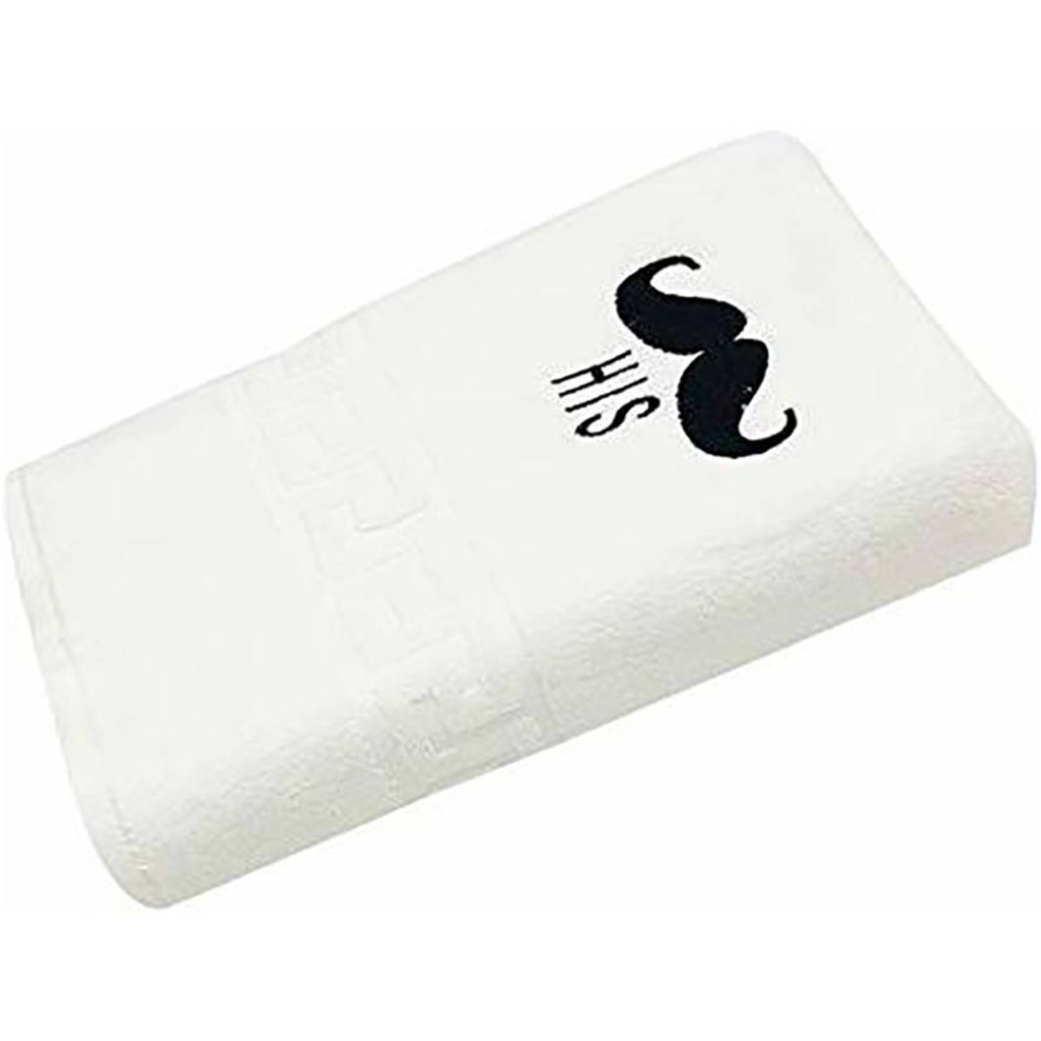 Personalized For You Cotton White His Mustache Embroidery Bath Towel 70*140 cm Personalized For You Cotton White His Mustache Embroidery Bath Towel 70*140 cm