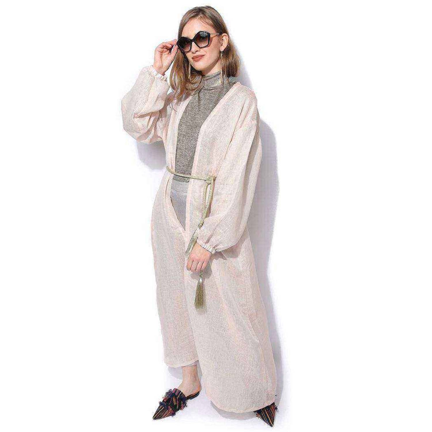 Miella Blush Pink Sheer Textured Shrug Free Size Miella Blush Pink Sheer Textured Shrug Free Size