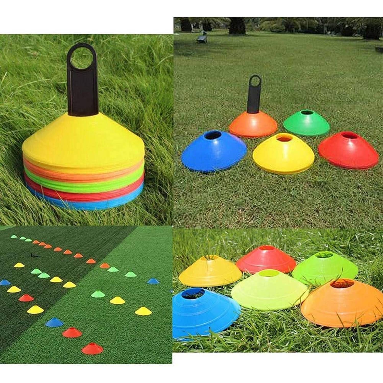 ULTIMAX 50 Agility Training Sports Cones, Soccer Cones with Holder for Soccer Training, Training Soccer Cones, Agility and Speed Training, Sport Marker Disc (Multicolor) ULTIMAX 50 Agility Training Sports Cones, Soccer Cones with Holder for Soccer Training, Training Soccer Cones, Agility and Speed Training, Sport Marker Disc (Multicolor)