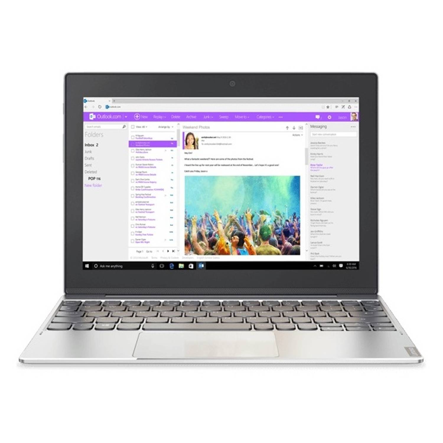 Lenovo ideapad Miix 320-10ICR Laptop - Atom 1.44GHz 2GB 32GB Shared Win10 10.1inch HD Silver Lenovo ideapad Miix 320-10ICR Laptop - Atom 1.44GHz 2GB 32GB Shared Win10 10.1inch HD Silver