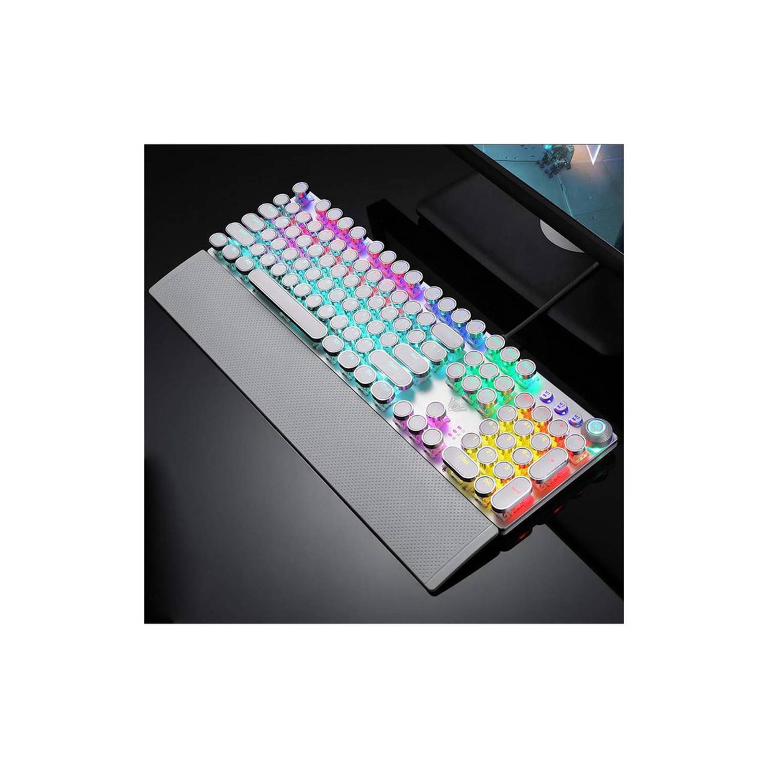 Aula F2088 White+silver Game Mechanical Keyboard Rgb Aula F2088 White+silver Game Mechanical Keyboard Rgb