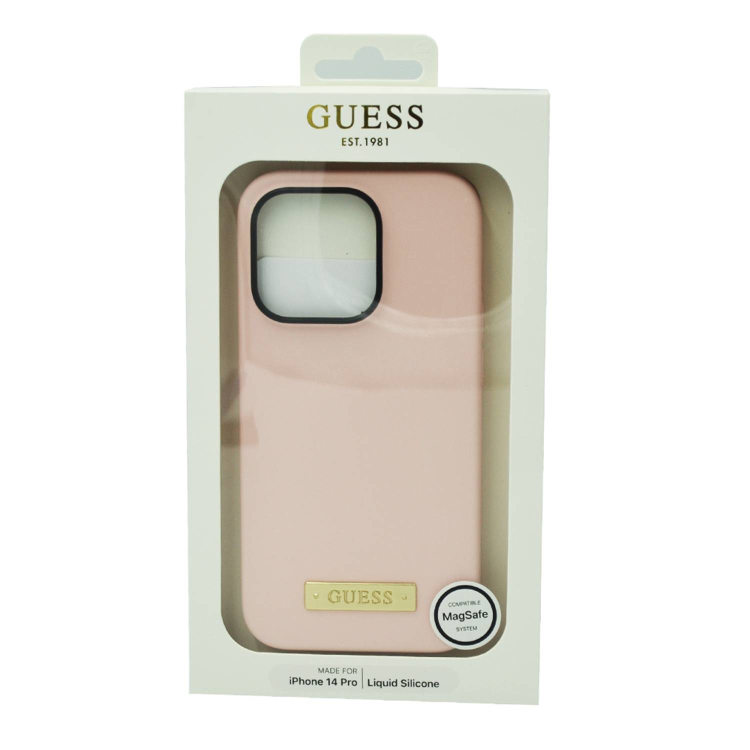 Guess Magsafe Liquid Silicone Logo Hard Case For Iphone 14 Pro Plate Pink Guess Magsafe Liquid Silicone Logo Hard Case For Iphone 14 Pro Plate Pink